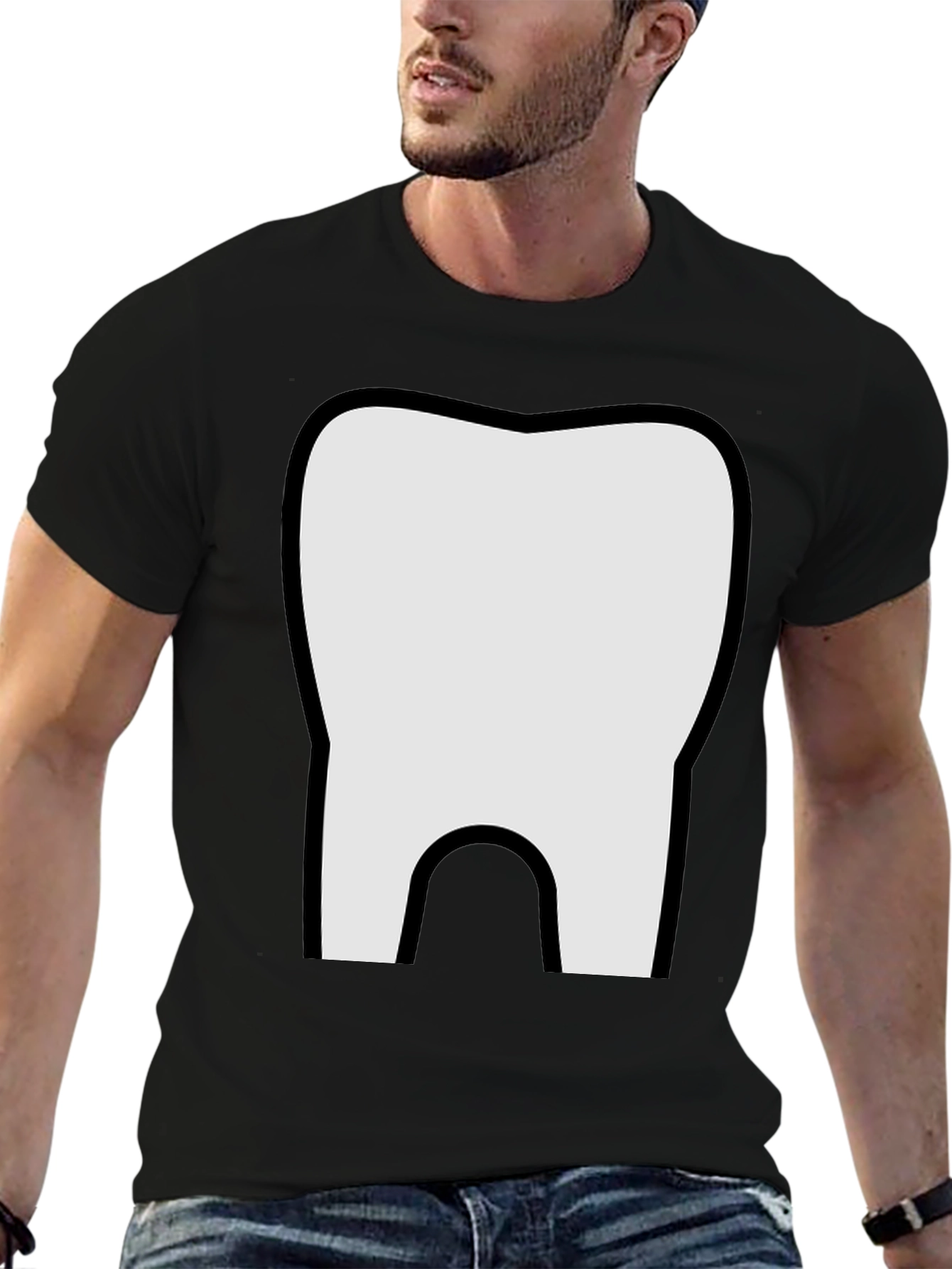 Black Tooth Graphic T-Shirt - Novelty Dental Tee view 6