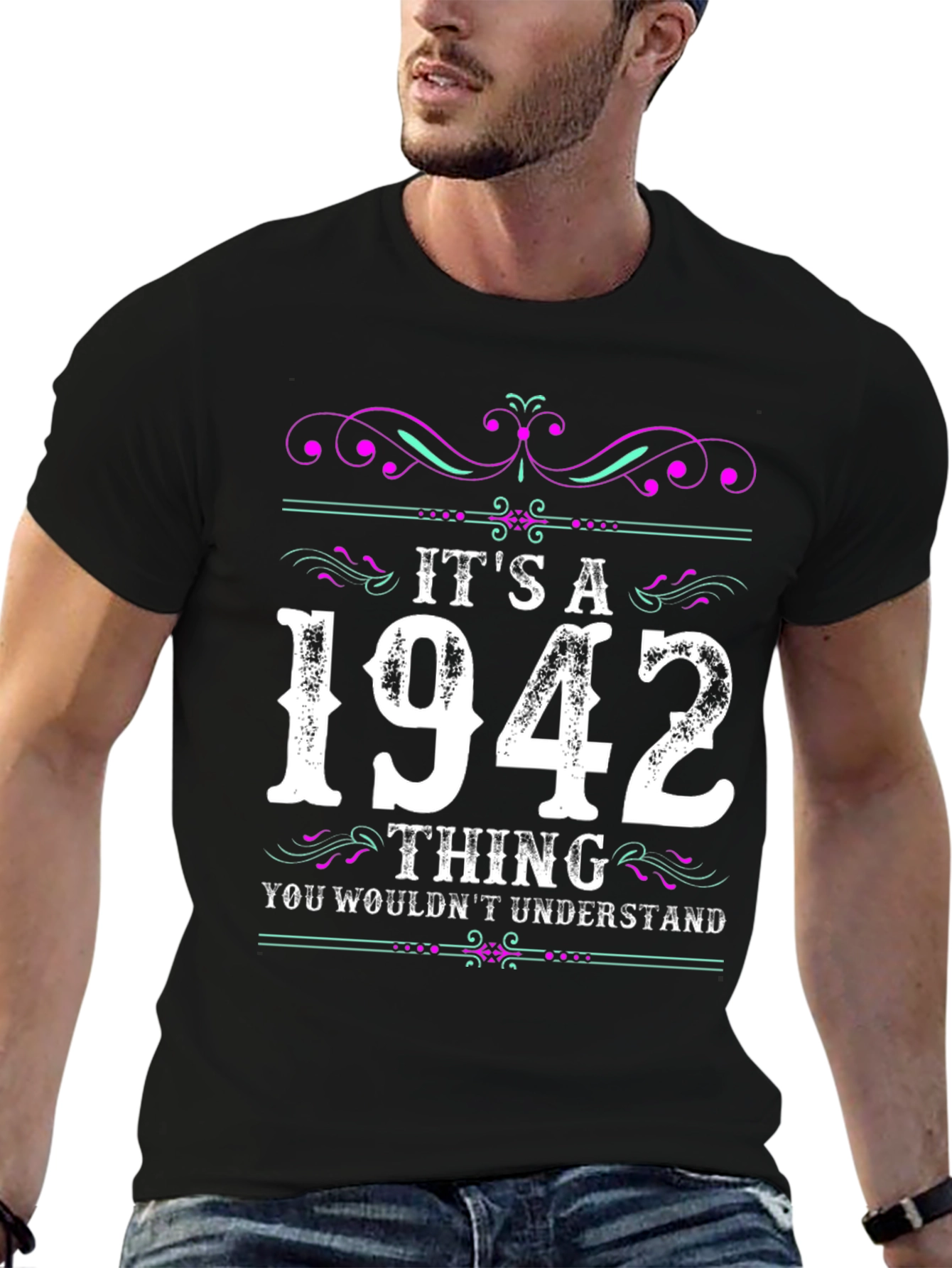 Black It's a 1942 Thing T-Shirt view 6