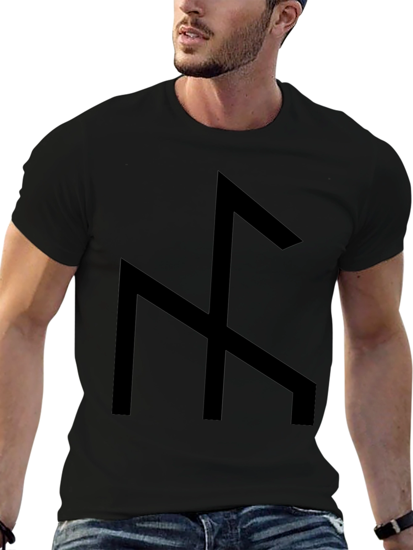 Black Black T-Shirt with Bold Graphic view 6