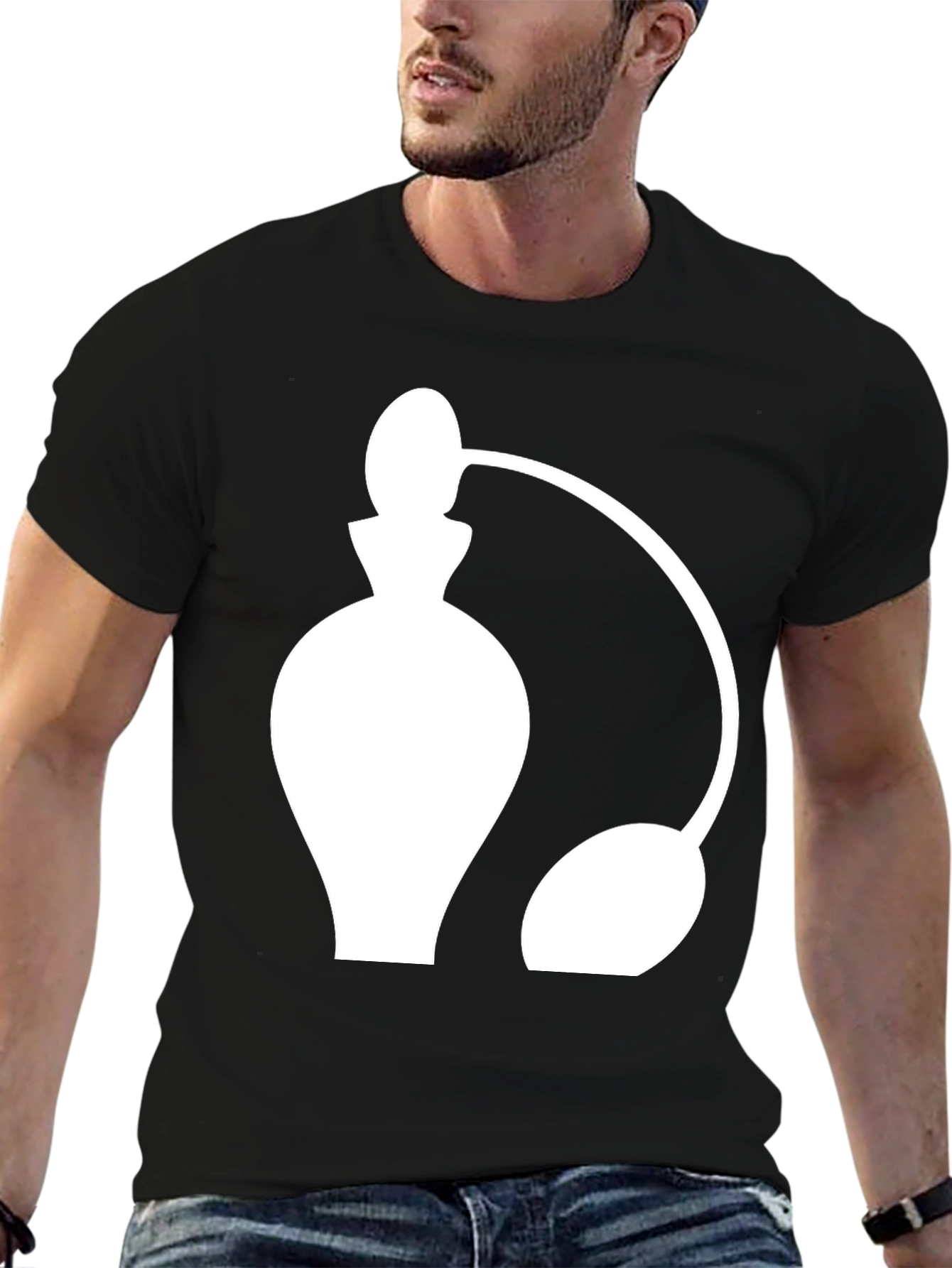 Black Perfume Atomizer Graphic Tee - Stylish Black T-Shirt view 6