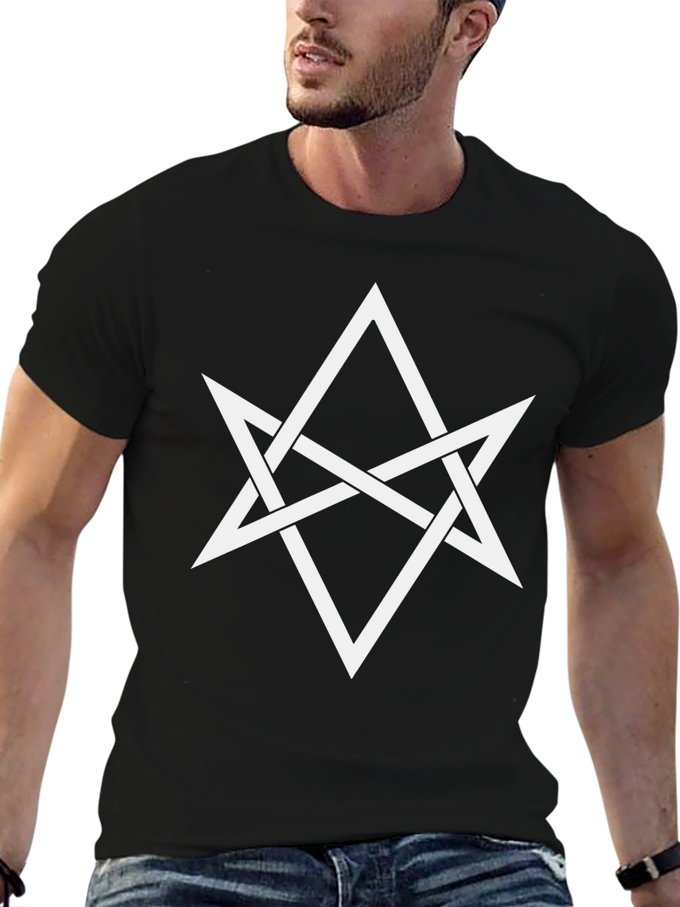 Black Esoteric Star Graphic Tee - Black Cotton Blend view 6