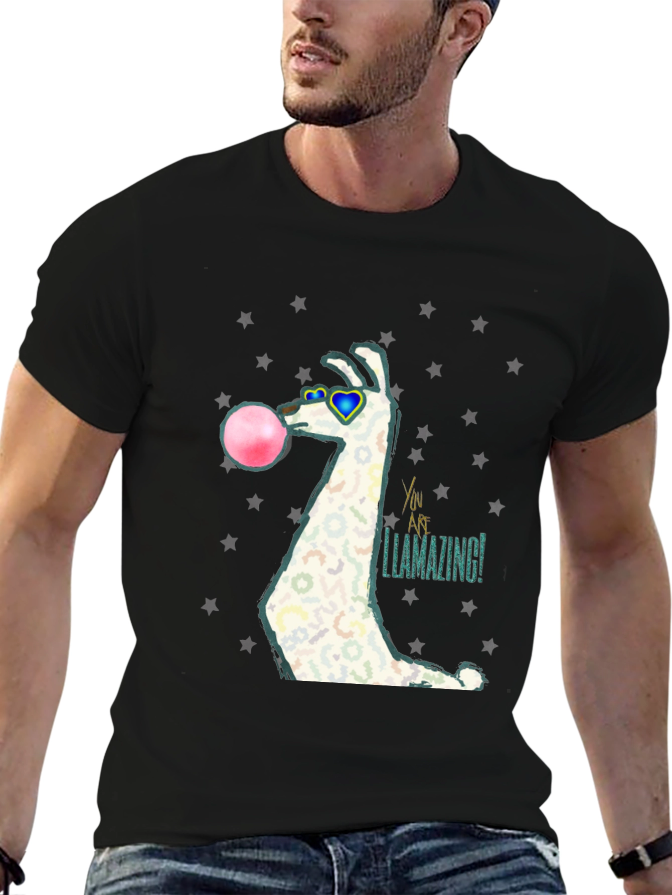 Black Llamazing Bubblegum Graphic Tee view 6