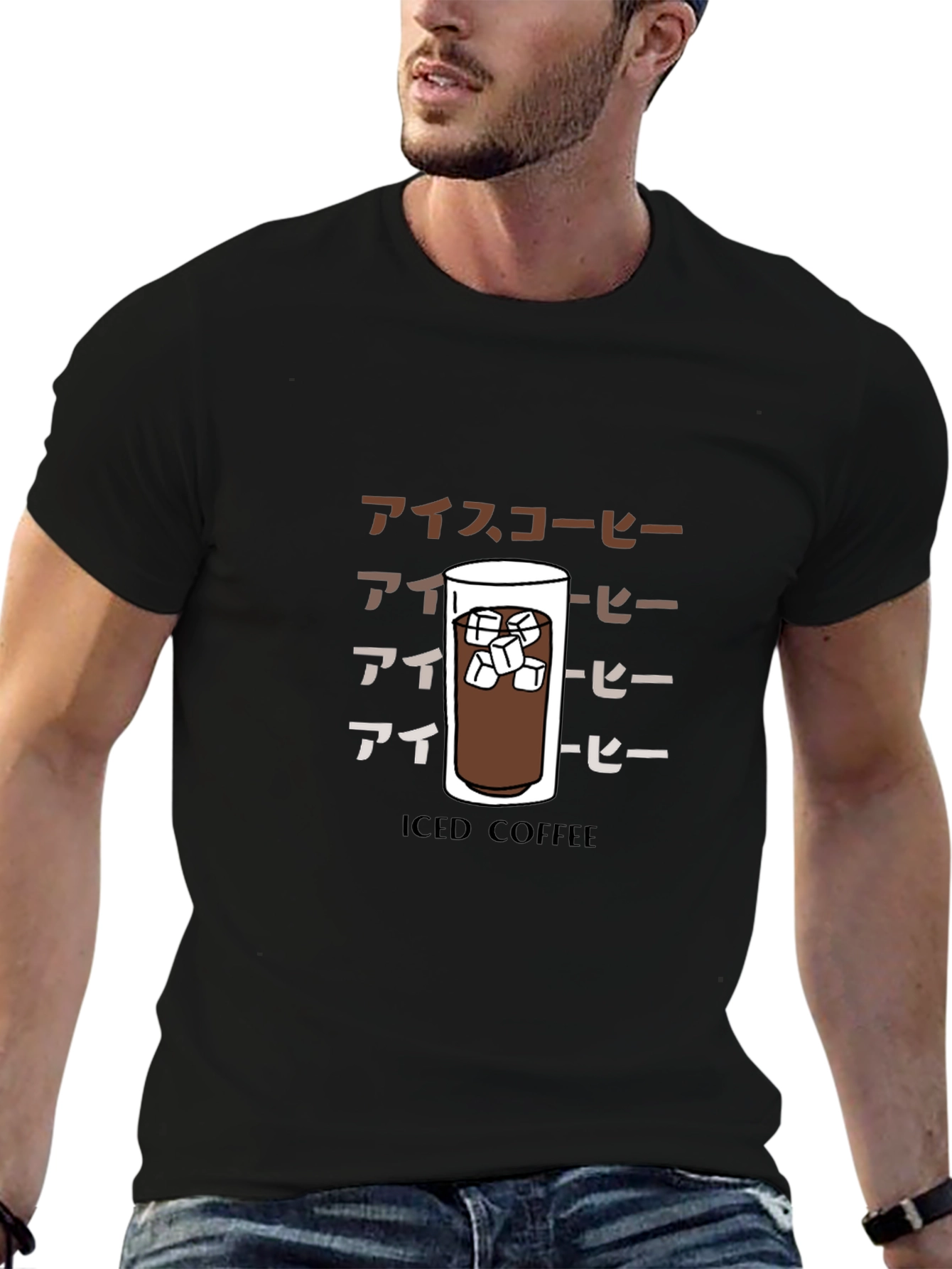 Black Iced Coffee Graphic T-Shirt - Unique Design view 6