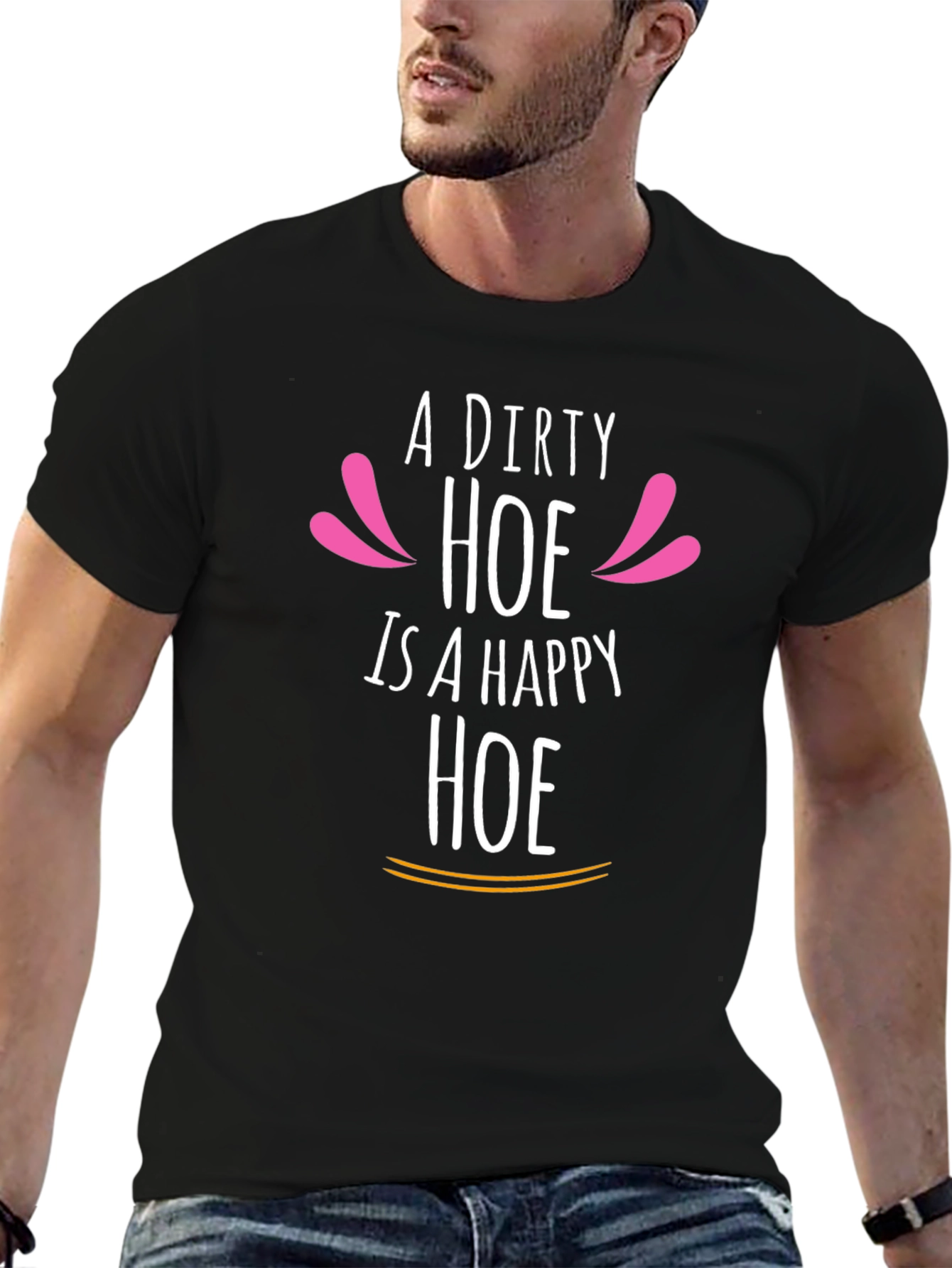 Black Funny A Dirty HOE Is A Happy HOE Graphic T-Shirt view 6