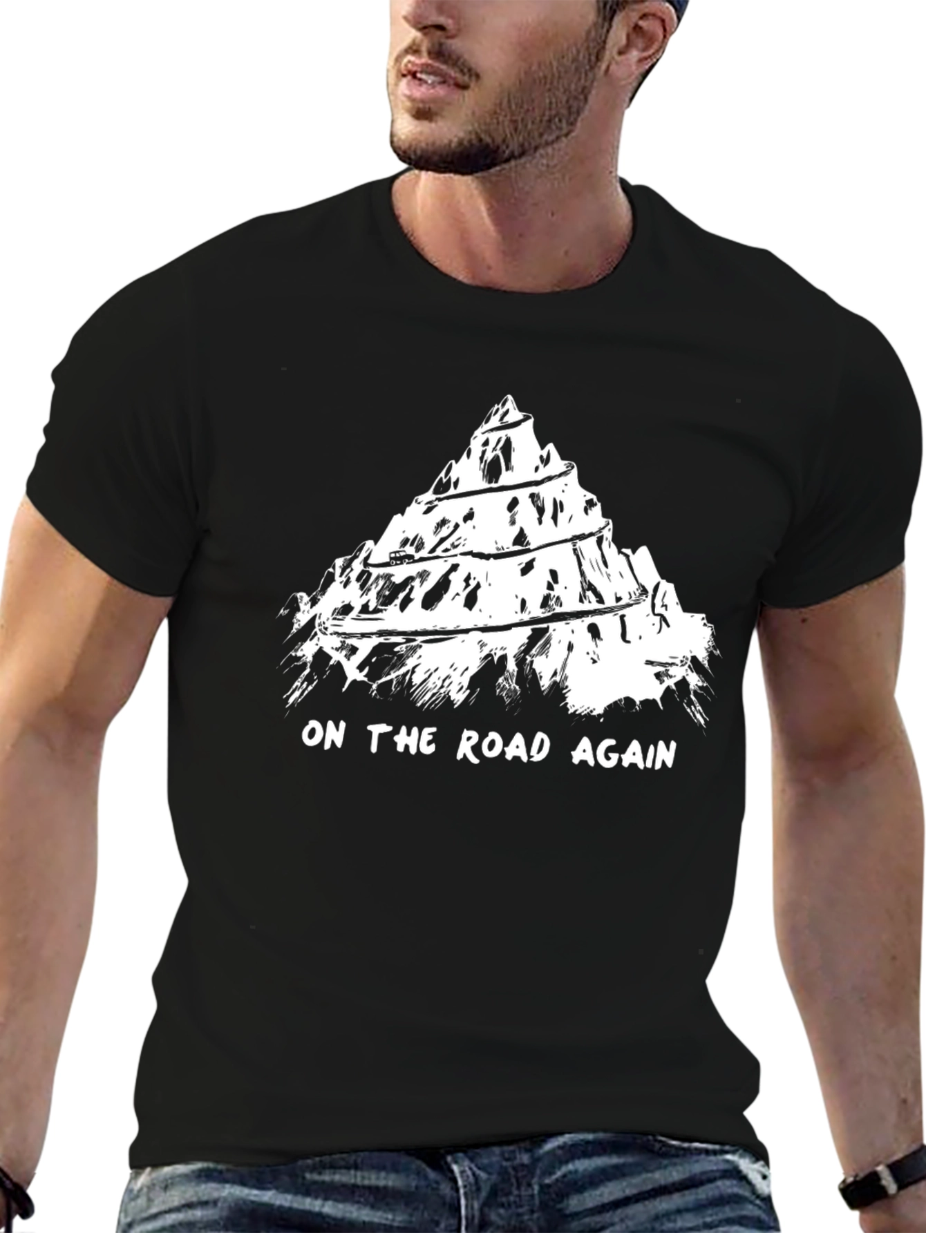 Black On The Road Again Graphic Tee - Black view 6