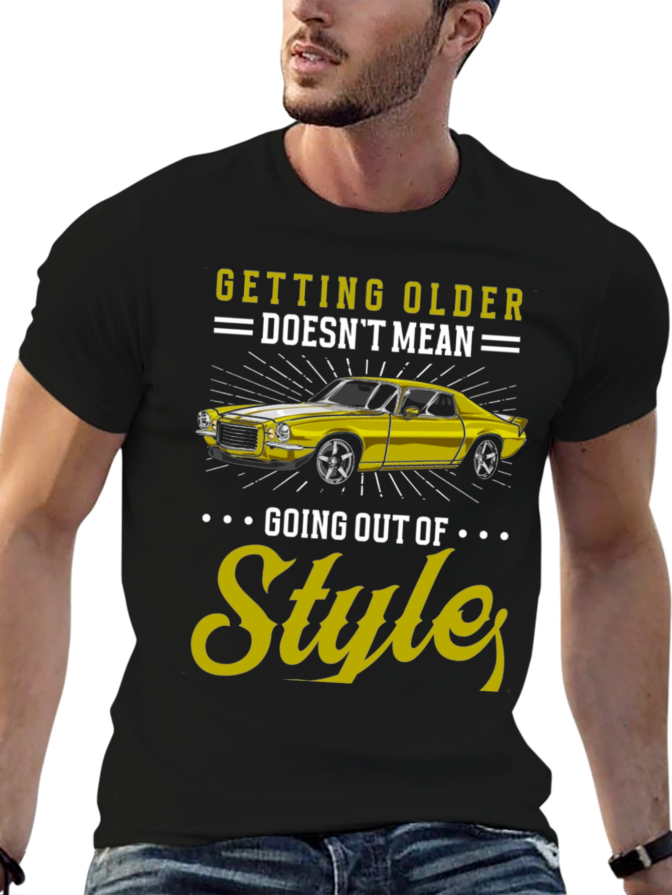 Black Getting Older Doesn't Mean Going Out of Style Graphic Tee view 6