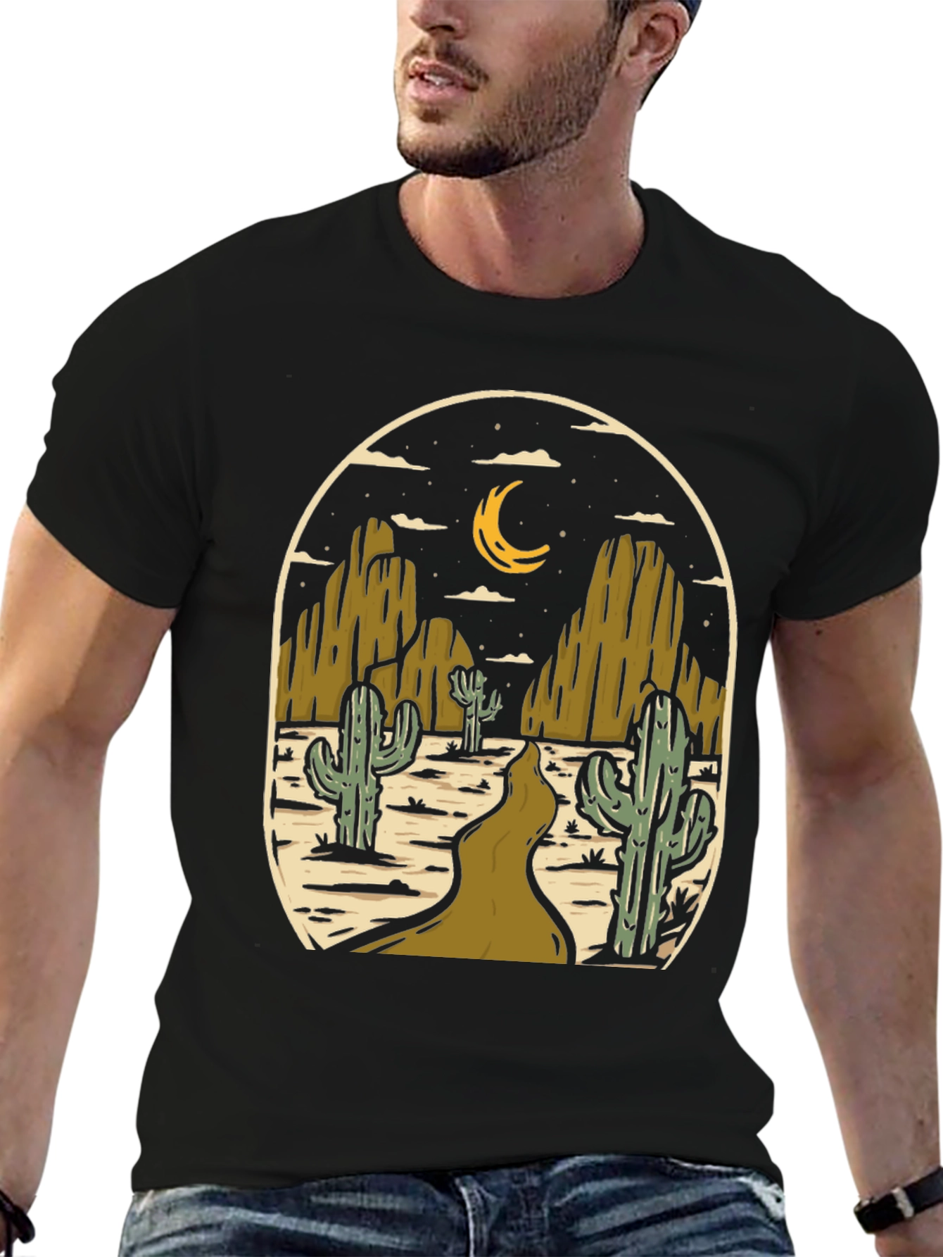Black Desert Night Graphic Tee - Western Style view 6