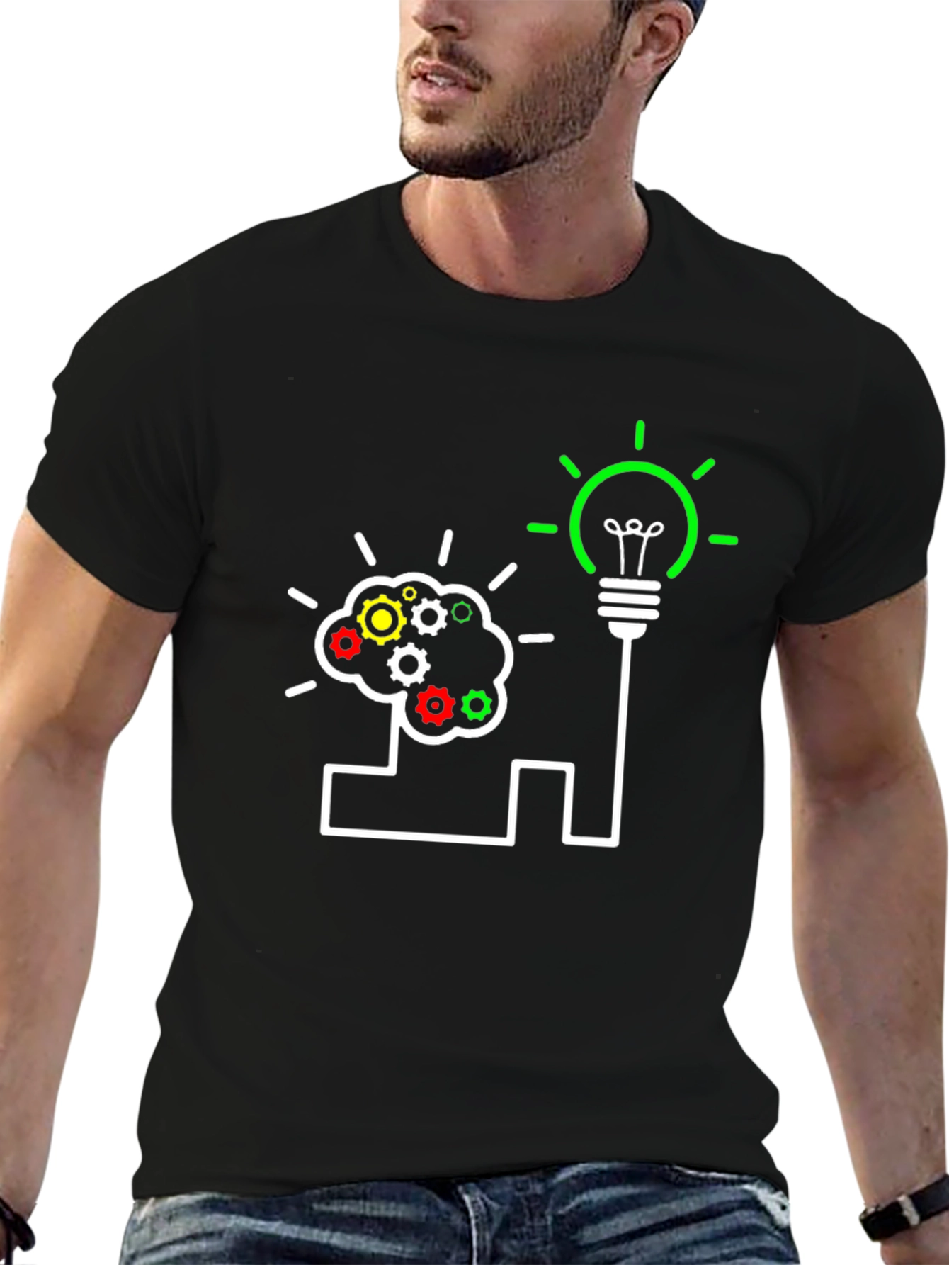Black Brainstorming Idea T-Shirt view 6