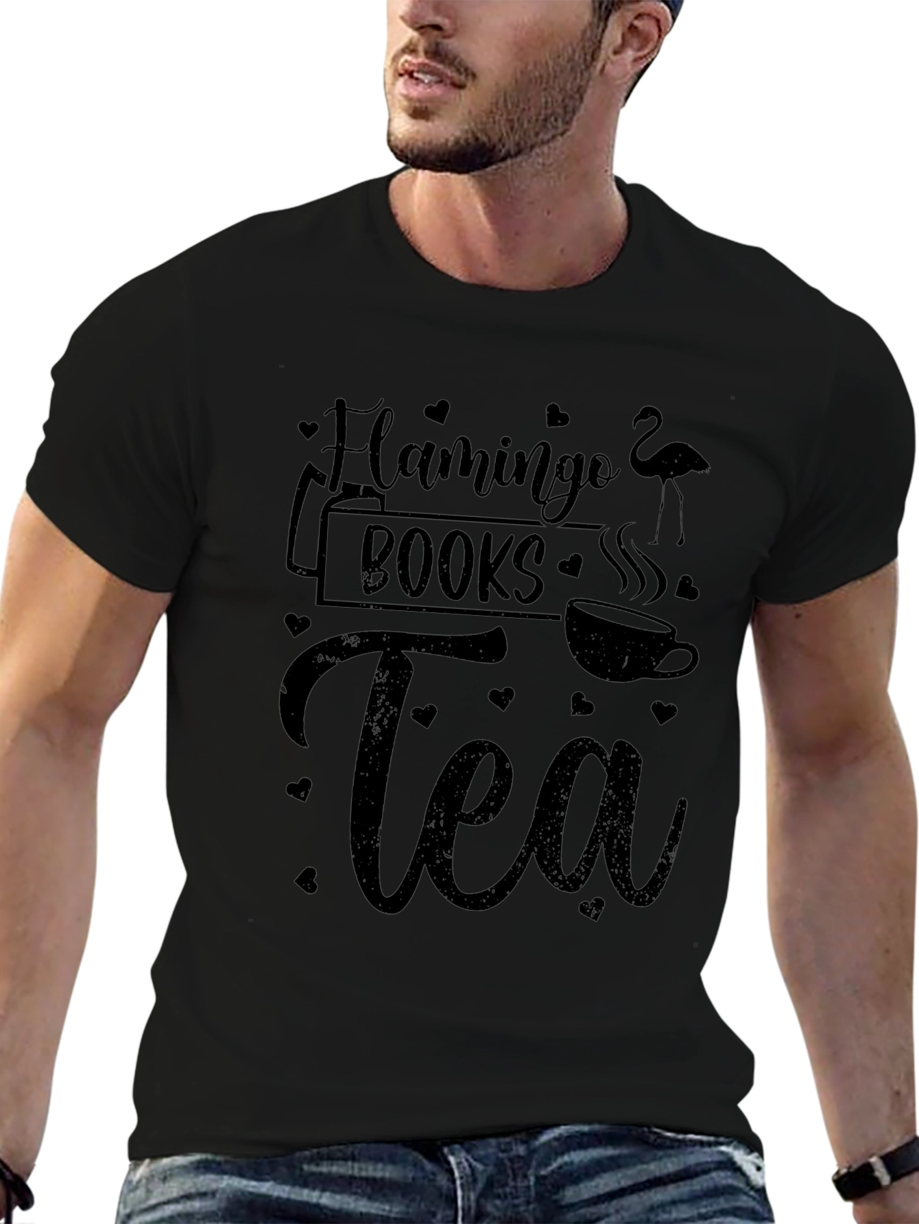 Black Flamingo Books Tea Graphic T-Shirt view 6
