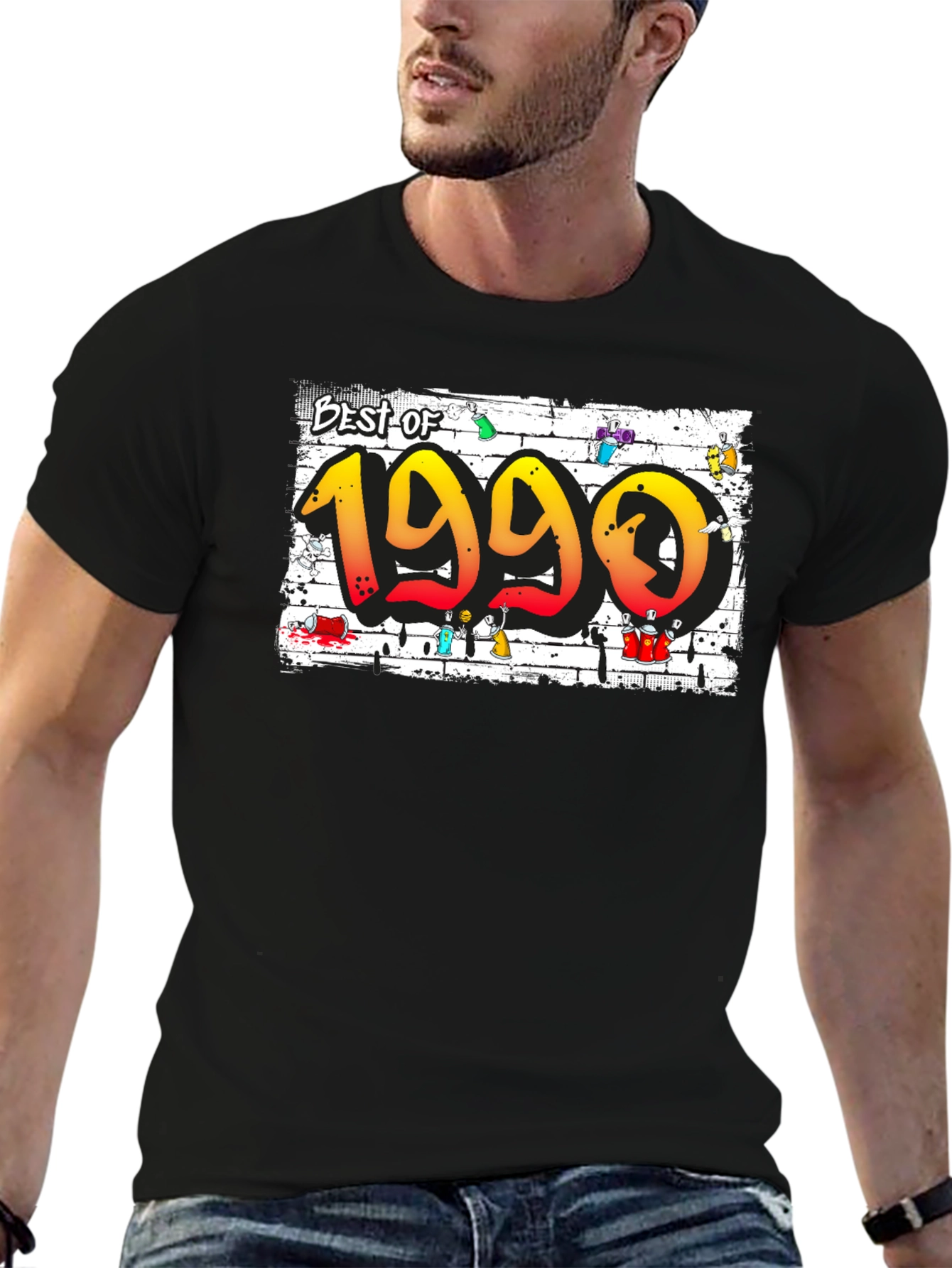 Black Best of 1990 Graphic T-Shirt view 6