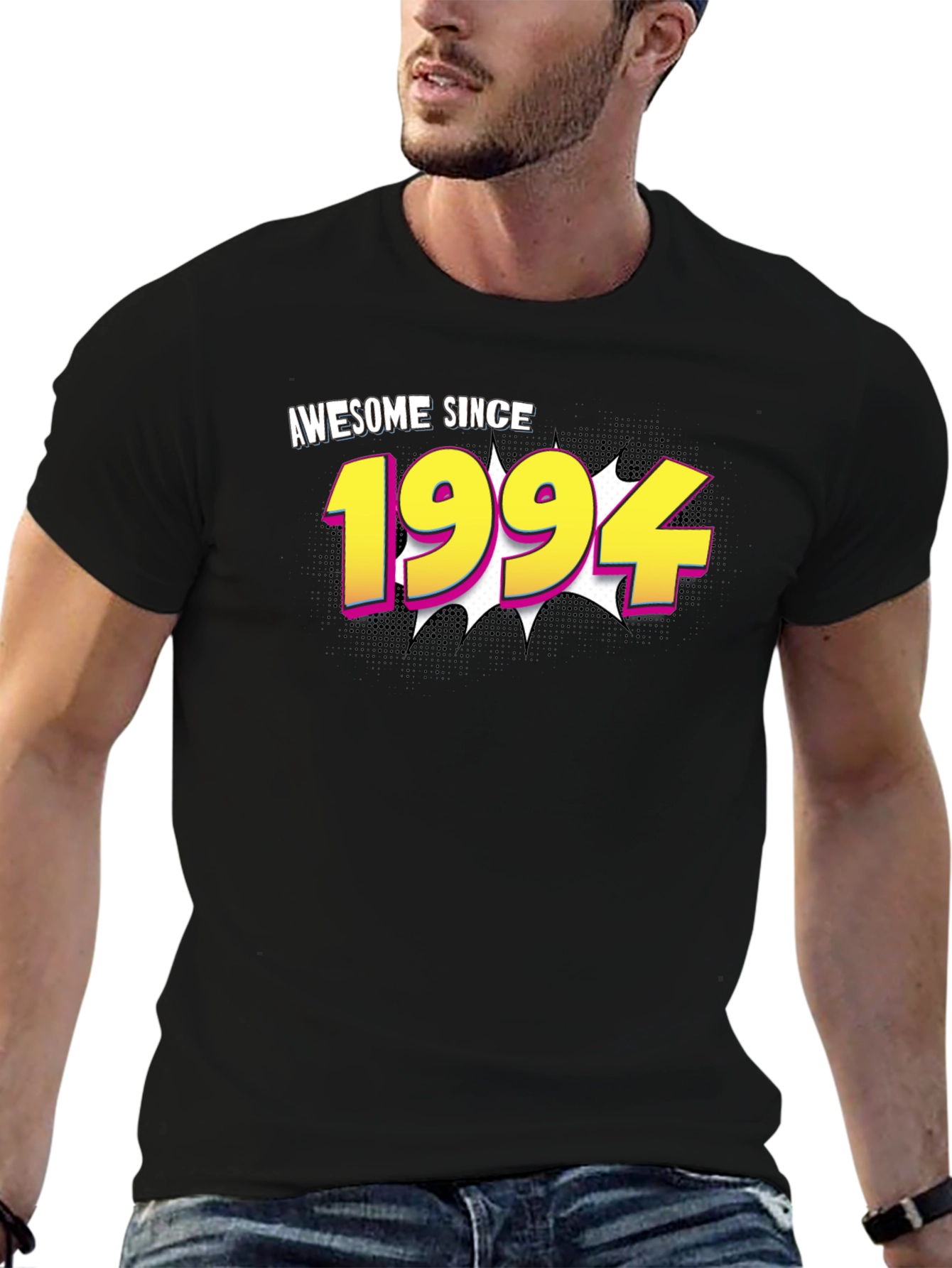 Black Awesome Since 1994 Black T-Shirt view 6