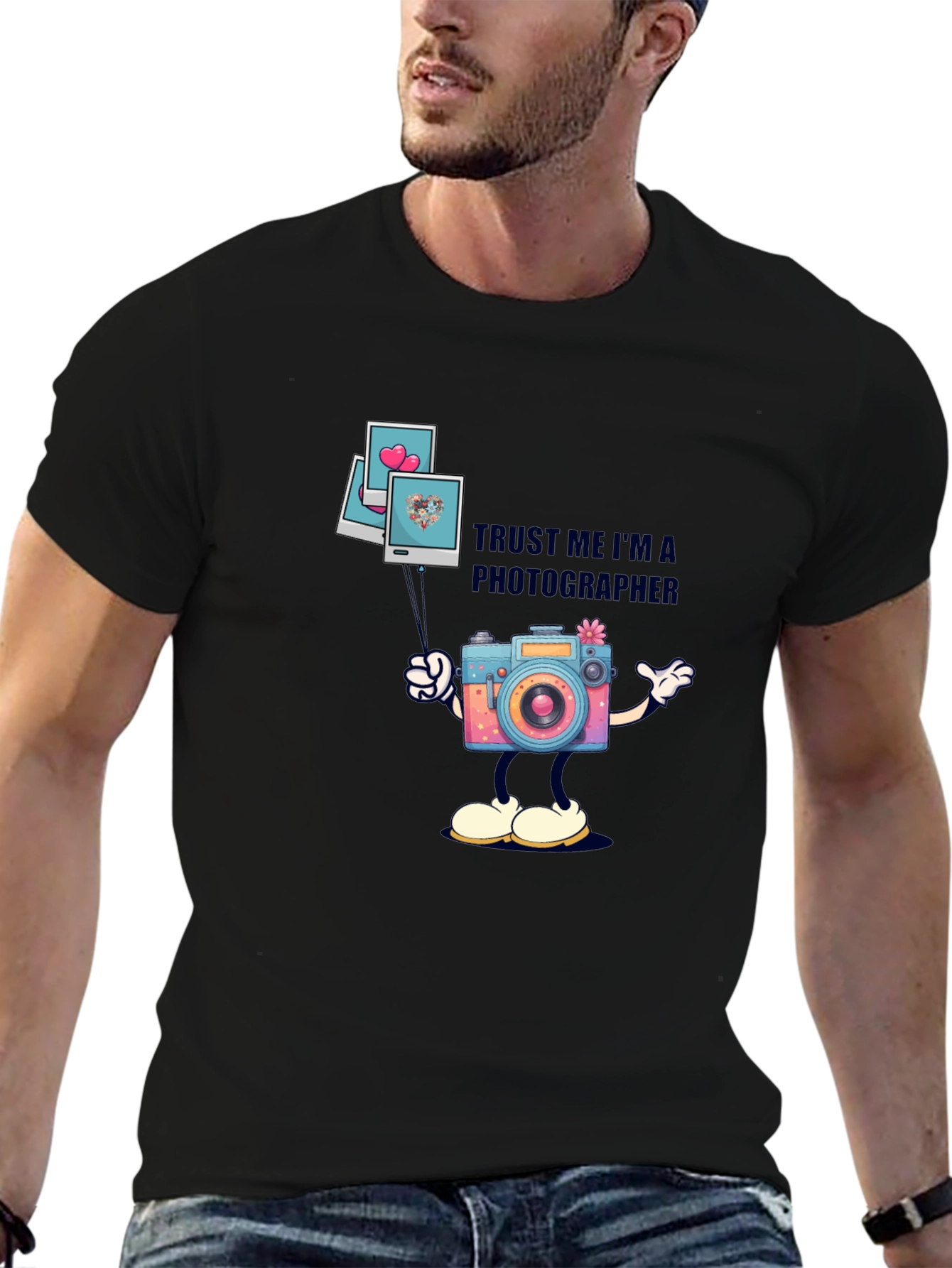 Black Funny Photographer Graphic T-Shirt view 6