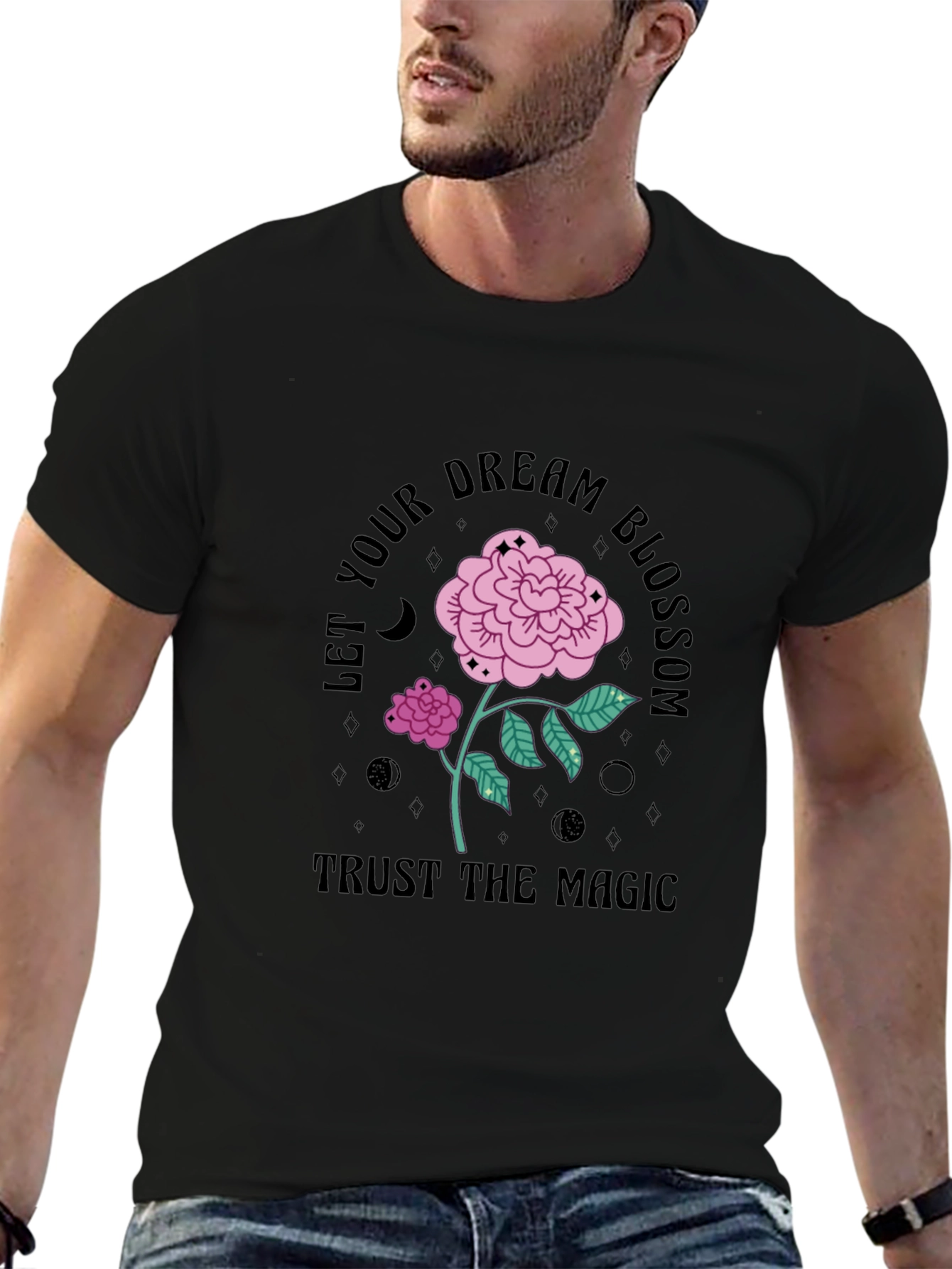 Black Dream Blossom Graphic Tee - Trust the Magic view 6