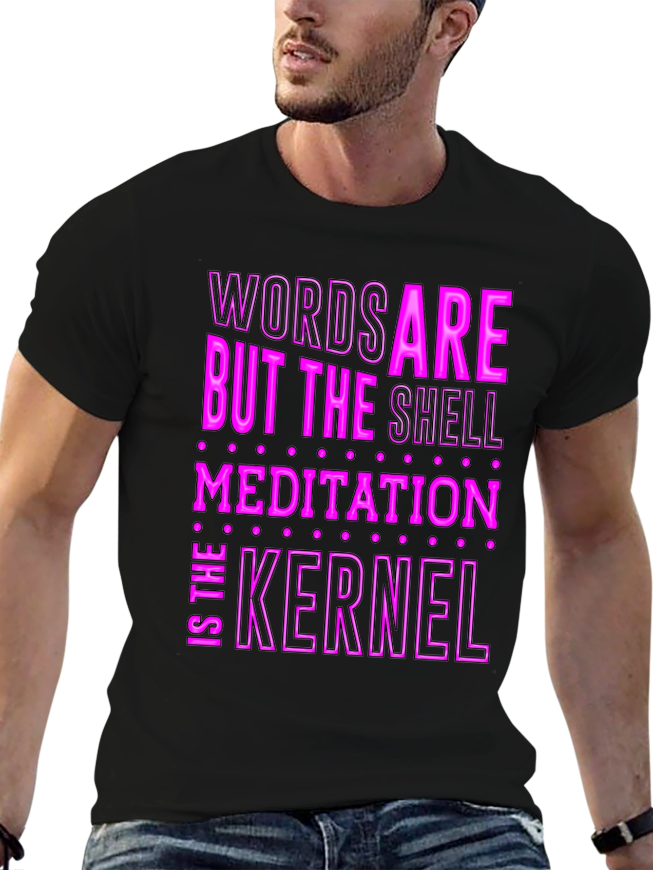 Black Words Are The Shell Meditation Kernel T-Shirt view 6