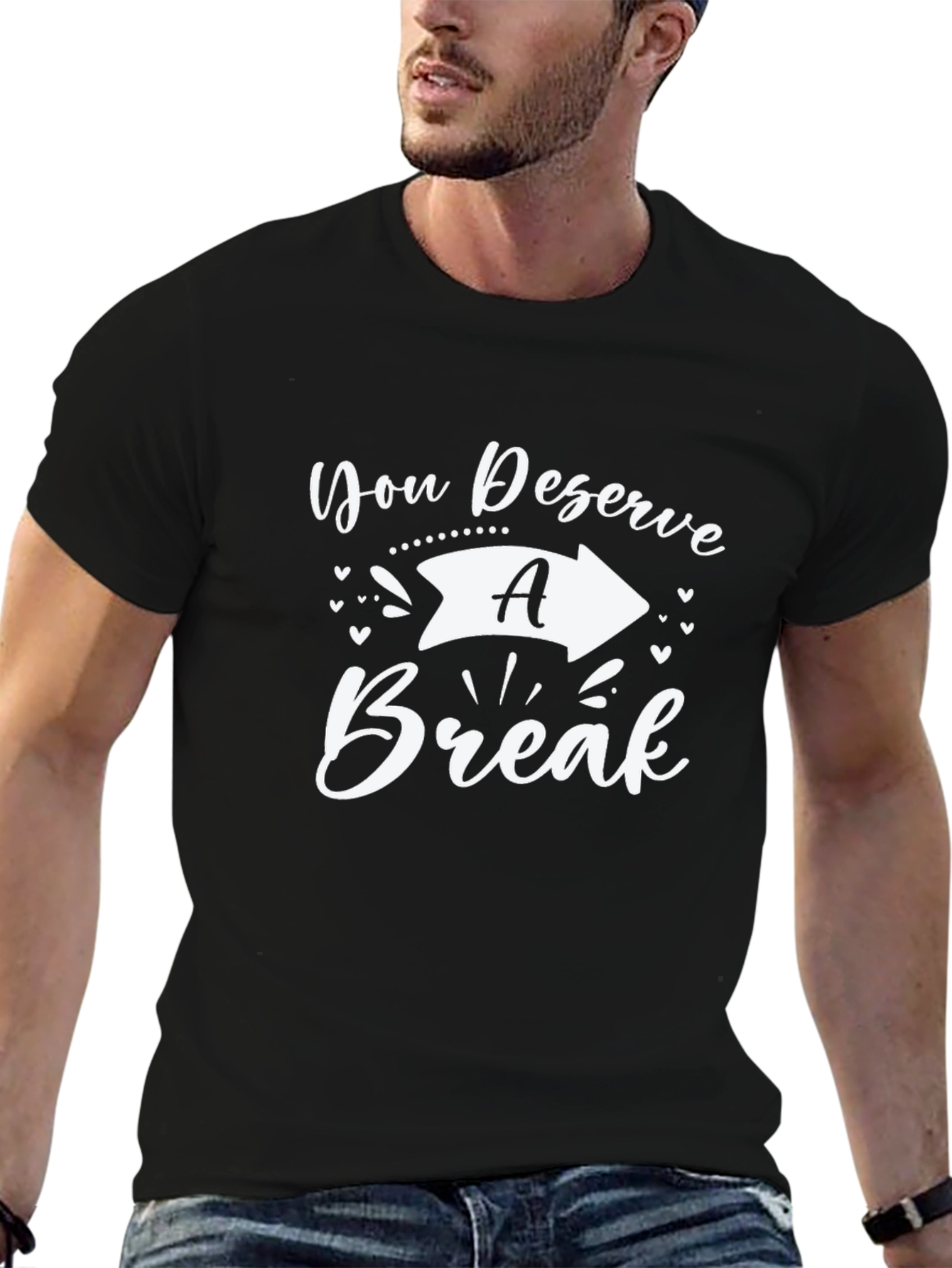 Black You Deserve A Break Graphic Tee - Relaxing Comfort view 6