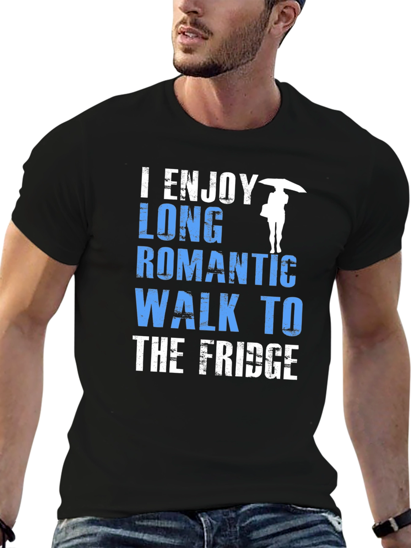 Black Humorous "Fridge Walk" Graphic Tee view 6