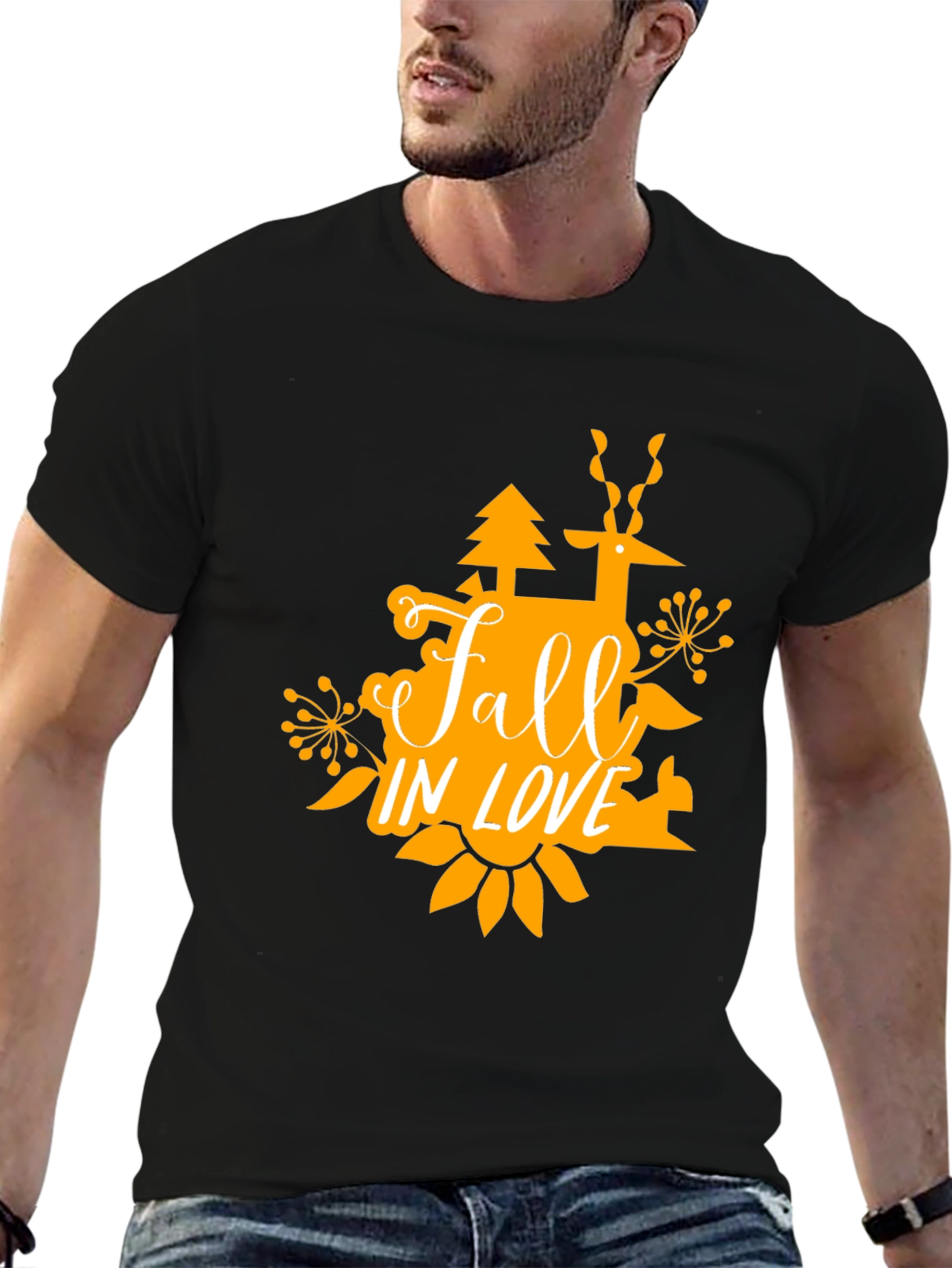 Black Fall in Love Graphic Tee - Black Short Sleeve view 6
