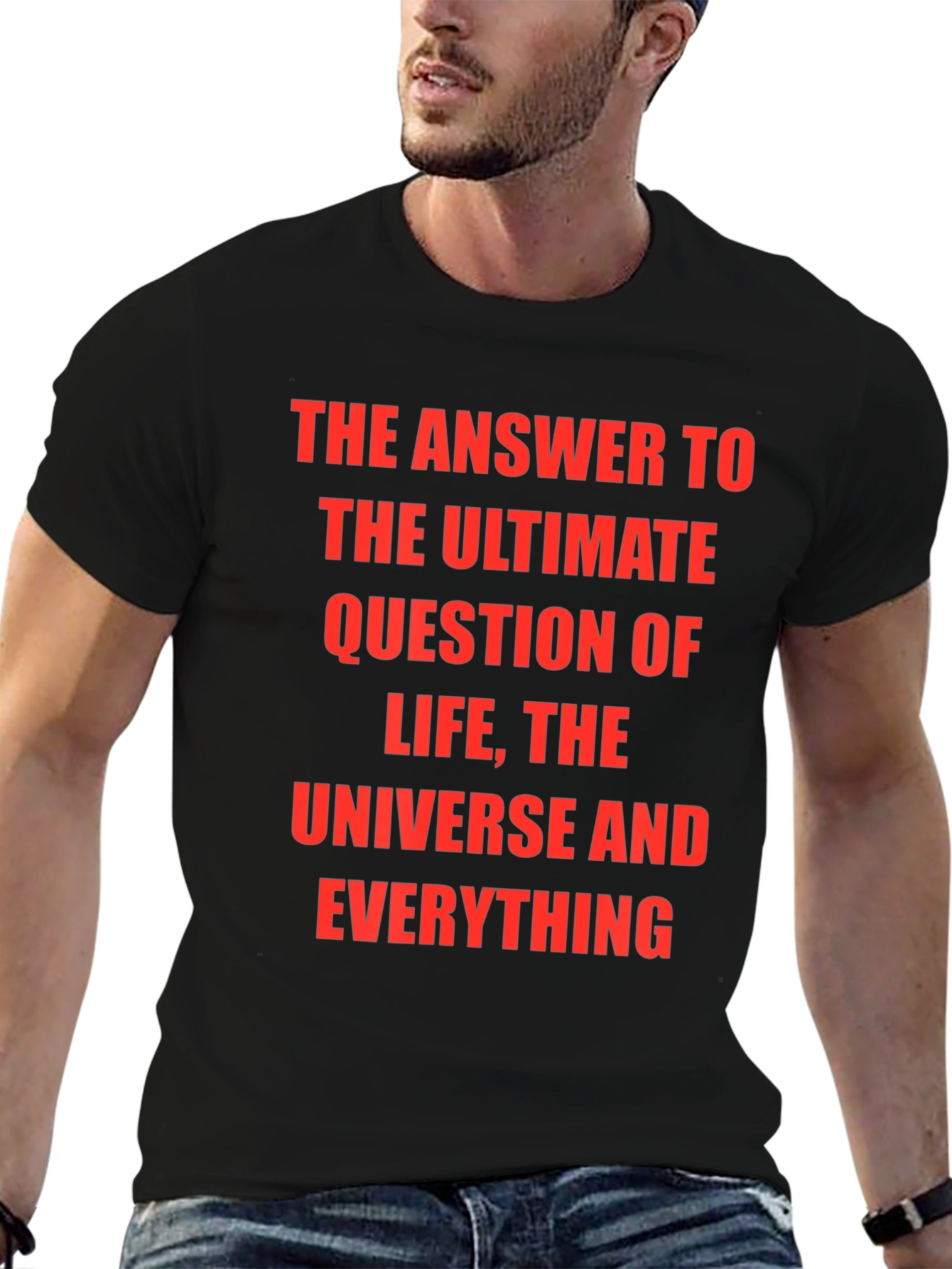 Black Ultimate Question T-Shirt - 42, Life, Universe, Everything view 6