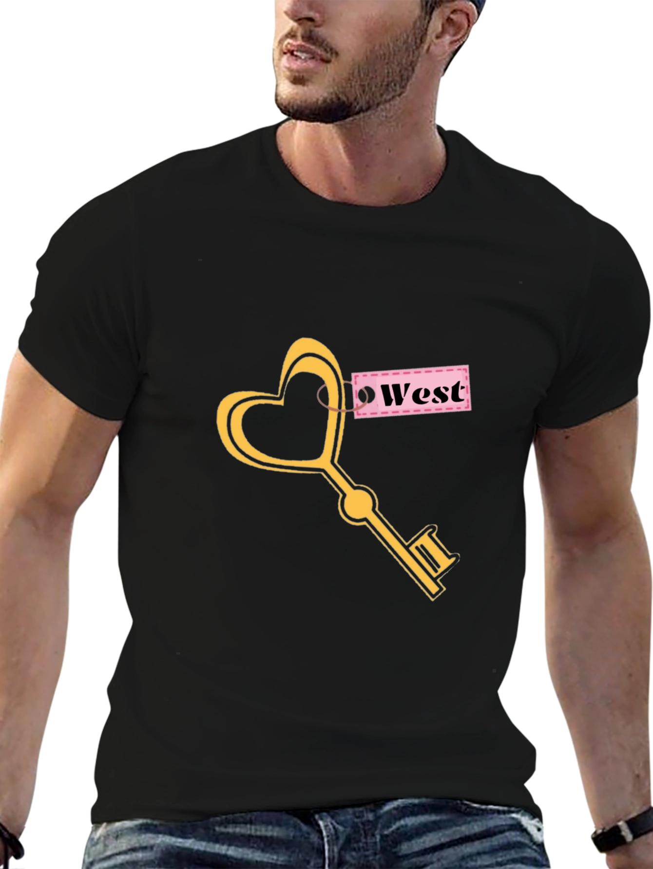 Black Heart Key West Graphic T-Shirt - Stylish Unisex Tee view 6