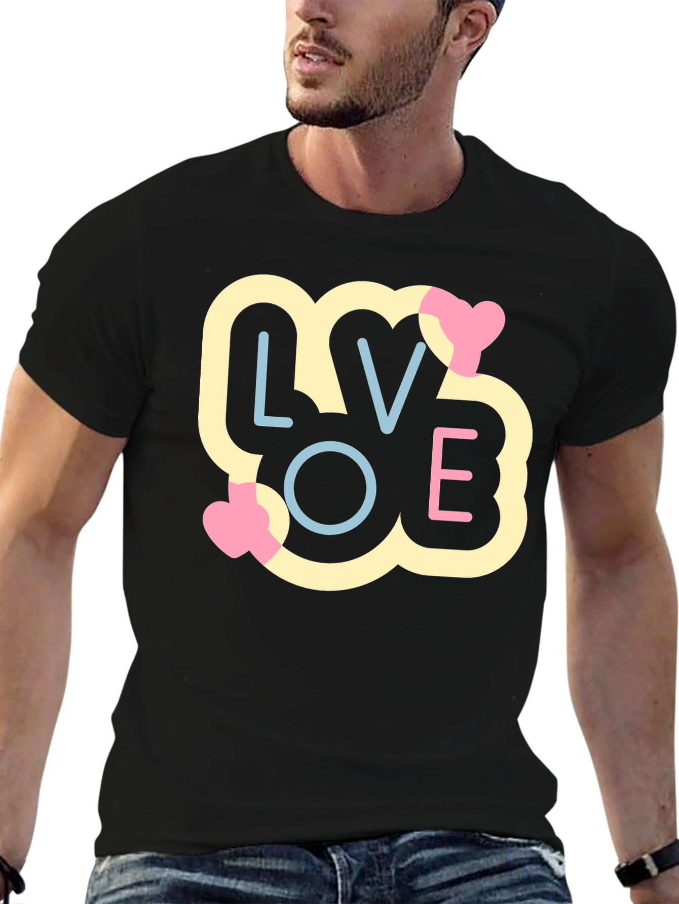 Black Love Graphic Tee - Soft Cotton Blend - Stylish Casual Wear view 6