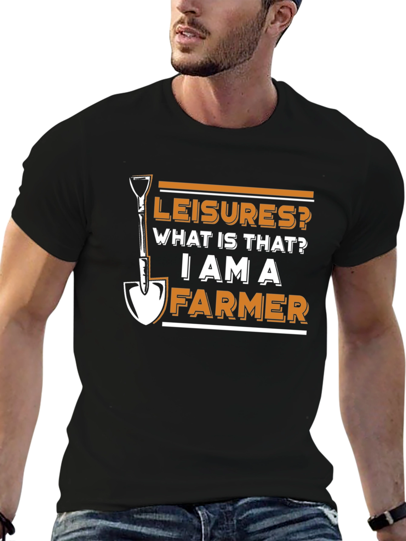 Black Leisures? I Am A Farmer Graphic T-Shirt view 6