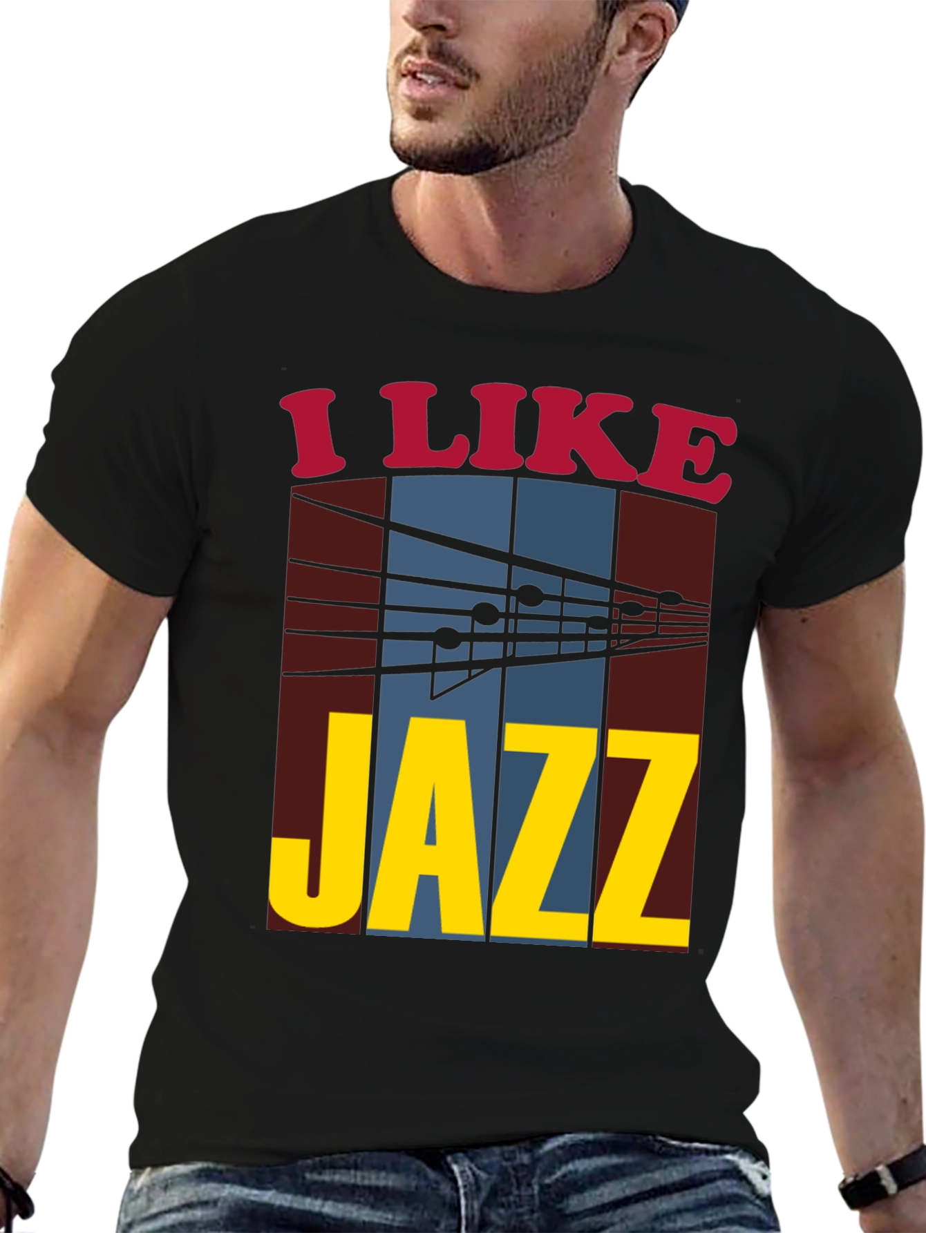 Black I Like Jazz Graphic Tee view 6