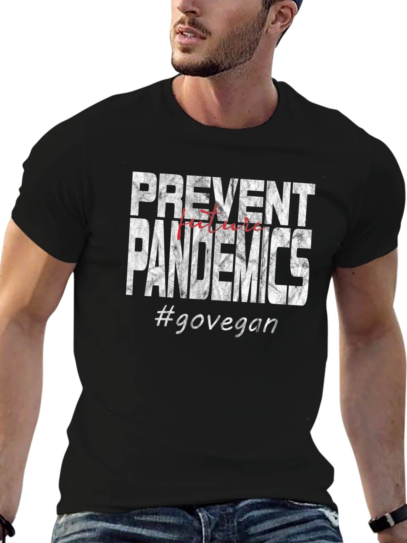 Black Prevent Pandemics #govegan T-shirt view 6