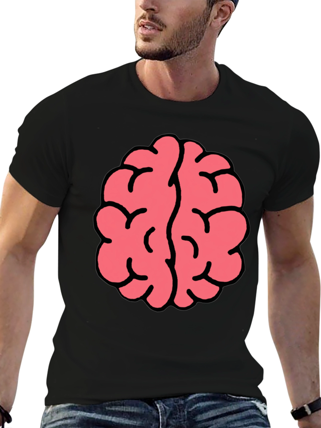 Black Brain Graphic Tee - Black Cotton Blend view 6