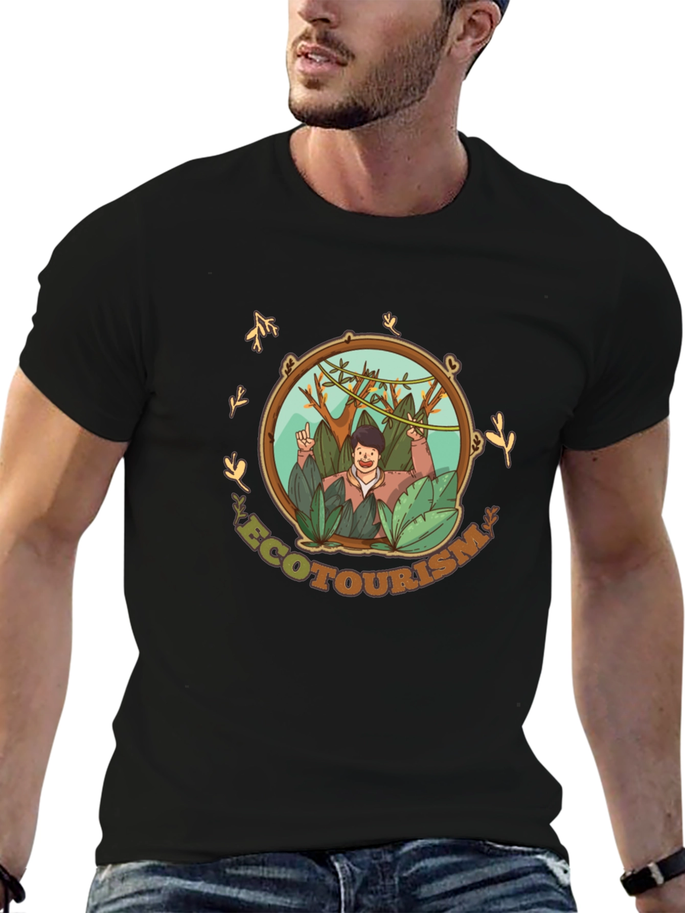 Black Ecotourism Graphic T-Shirt - Nature Lover's Tee view 6