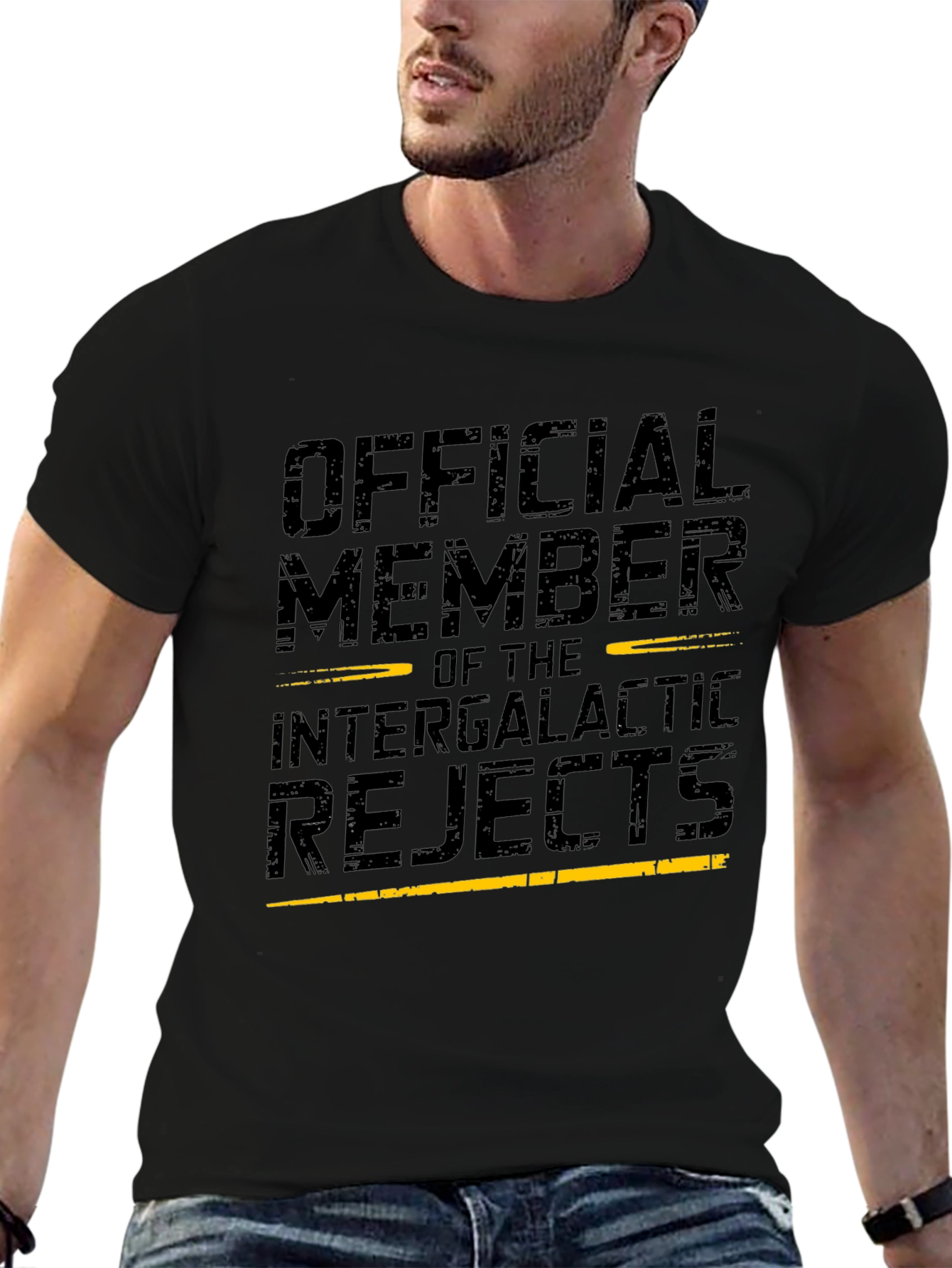 Black Official Member Intergalactic Rejects Graphic T-Shirt view 6