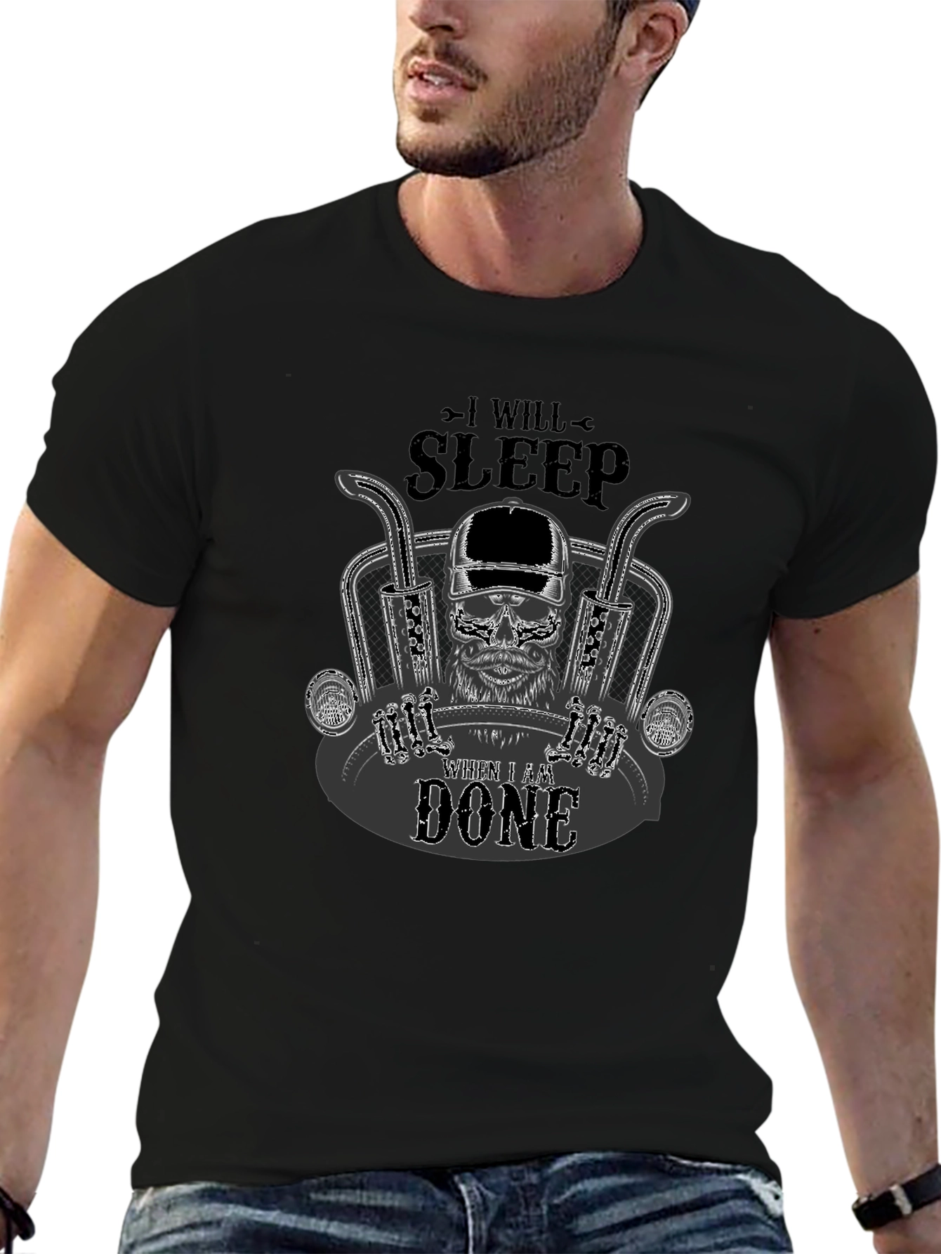 Black I Will Sleep When I Am Done T-Shirt view 6