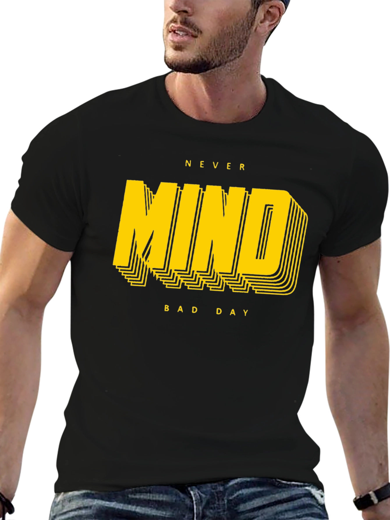 Black Never Mind Bad Day Graphic Tee view 6