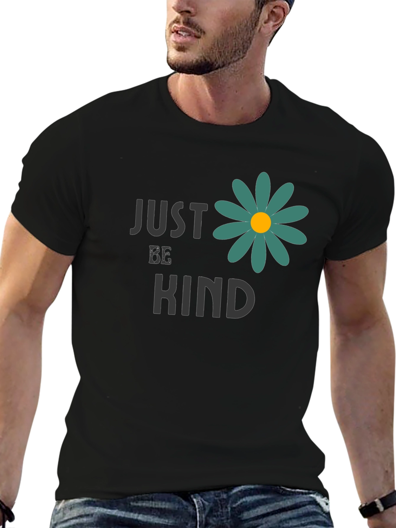 Black Just Be Kind Graphic T-Shirt - Comfort and Style view 6