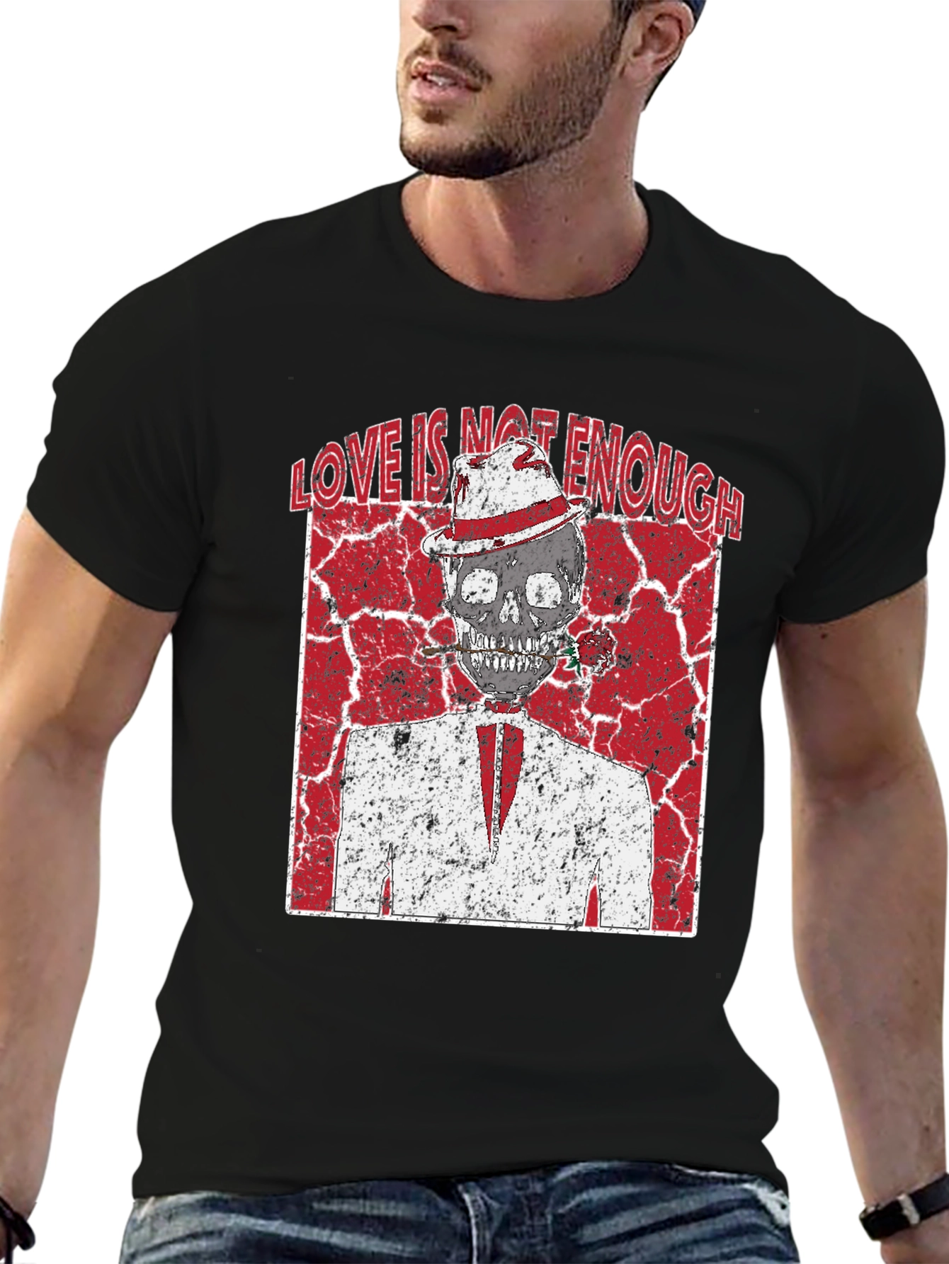Love is Not Enough T-Shirt Skeleton Graphic Tee - 6