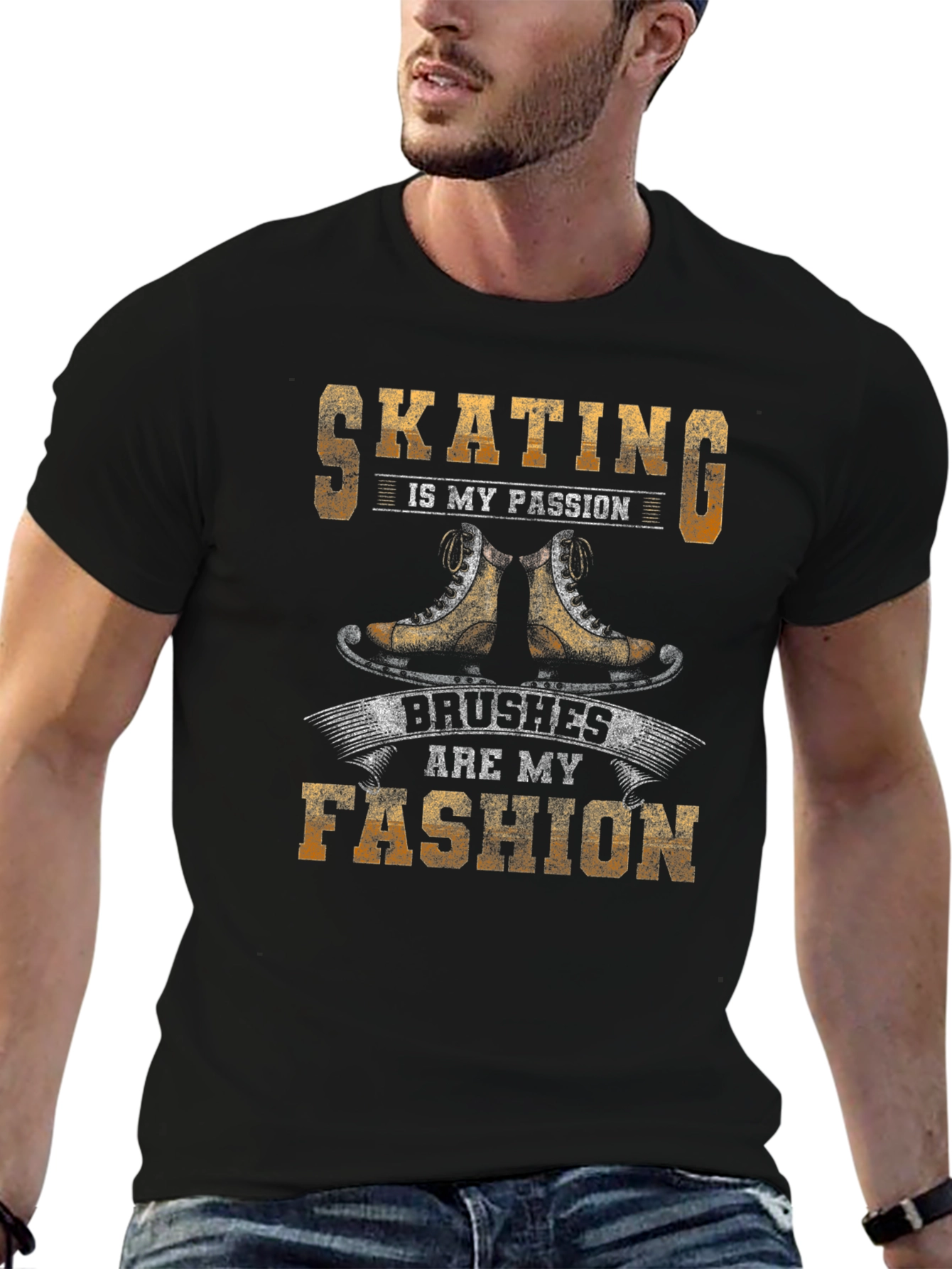 Black Skating is My Passion T-Shirt - Vintage Design view 6