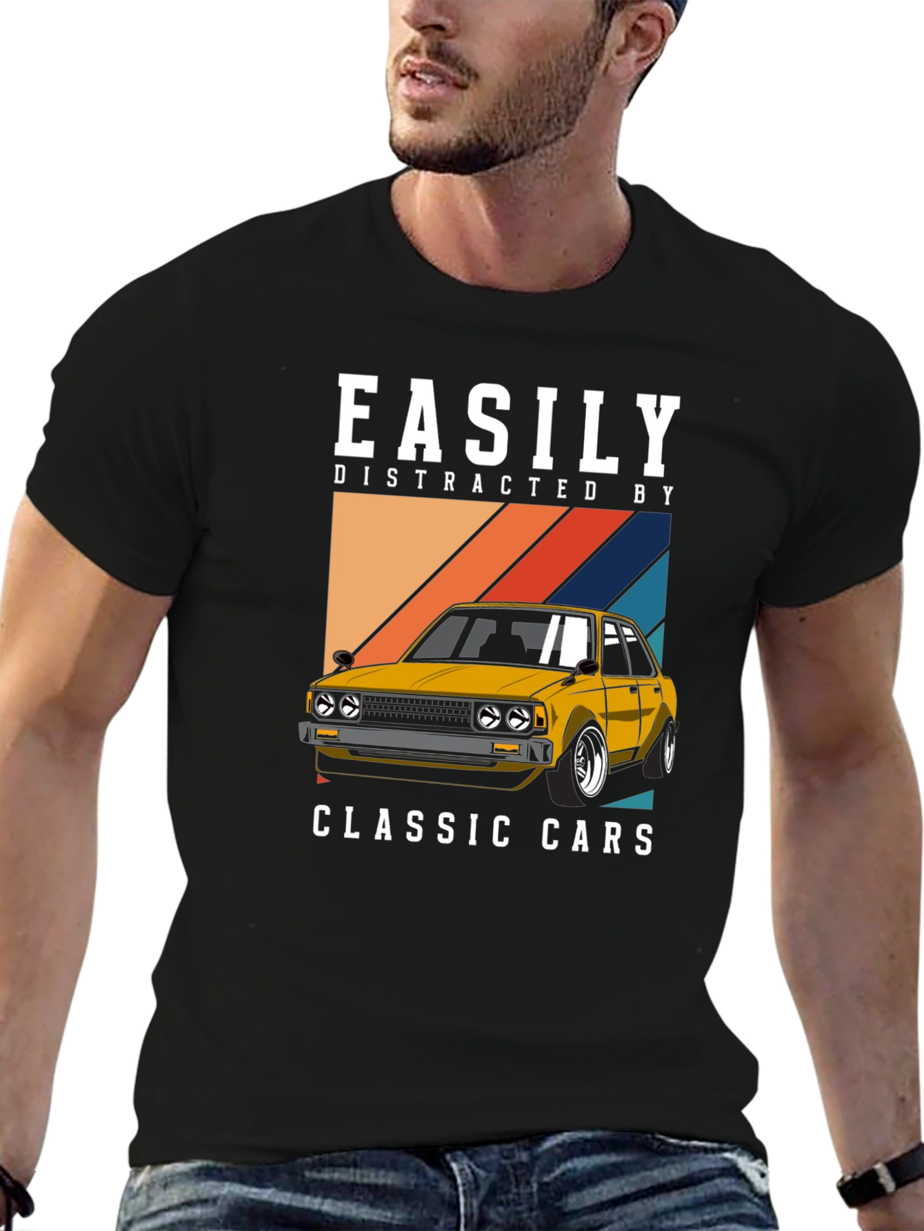 Easily Distracted Classic Cars Graphic Tee - 6