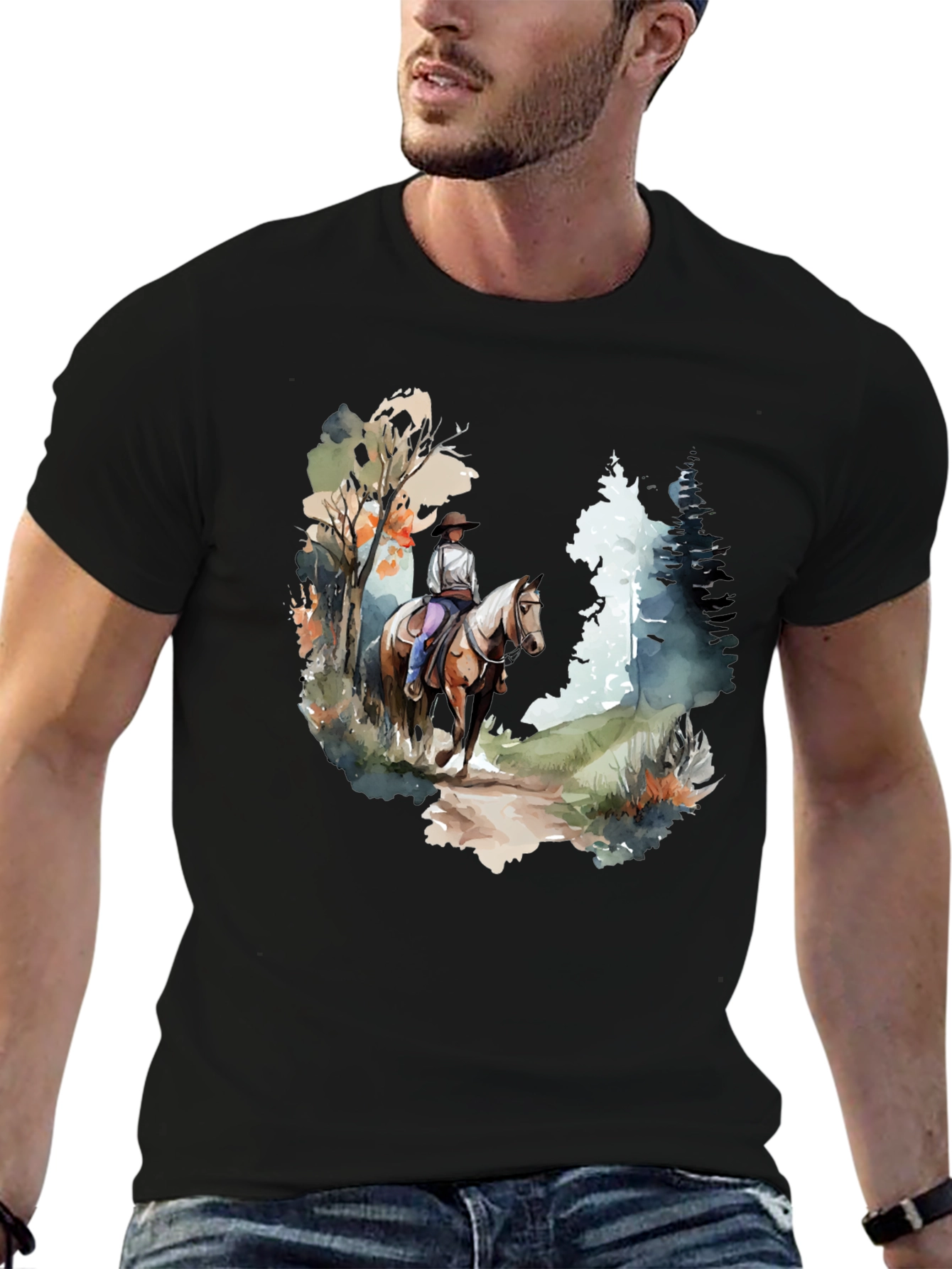 Black Cowgirl Horse Ride T-Shirt view 6
