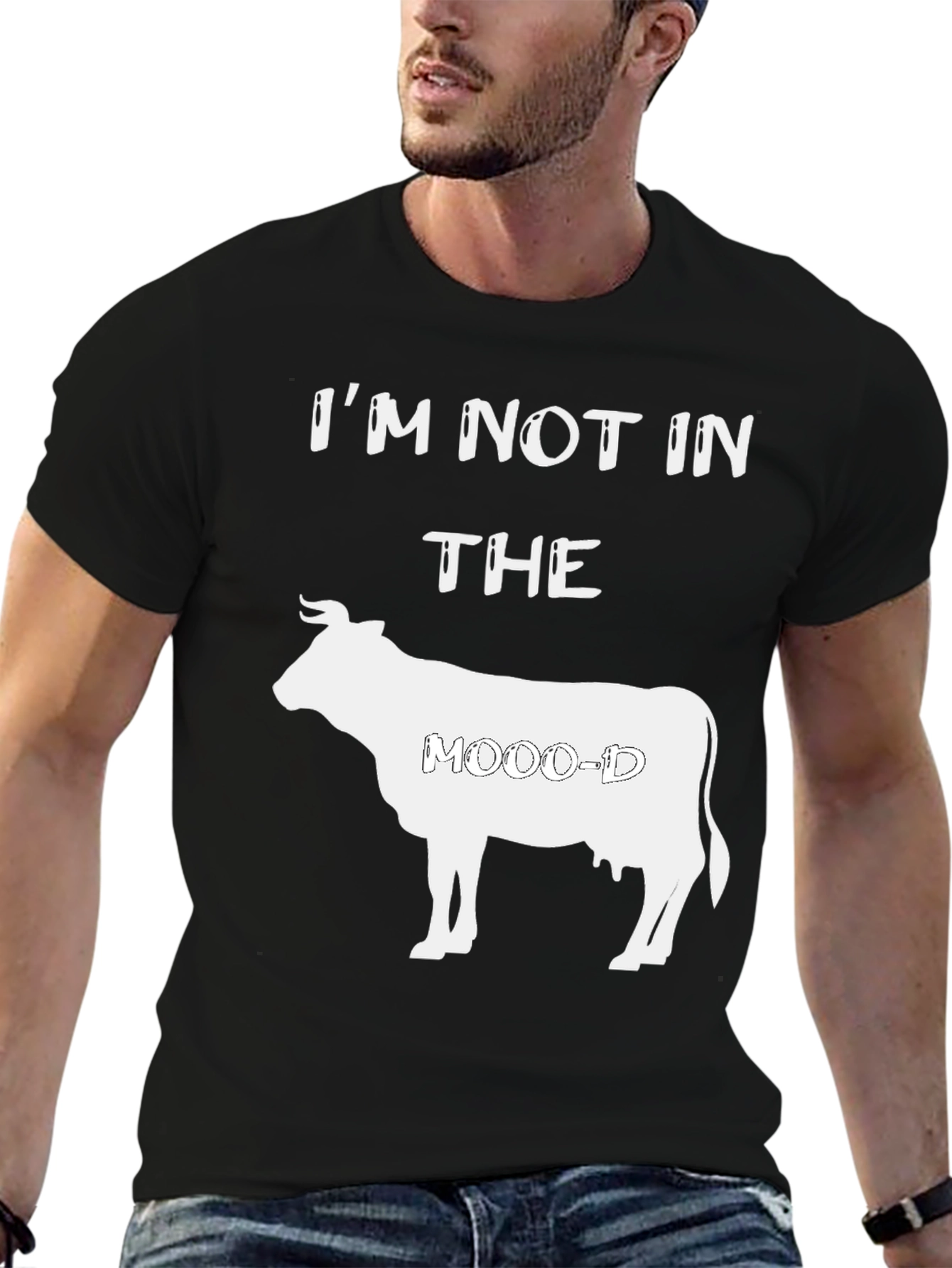 Black I'm Not In The Moo-d Graphic T-Shirt view 6