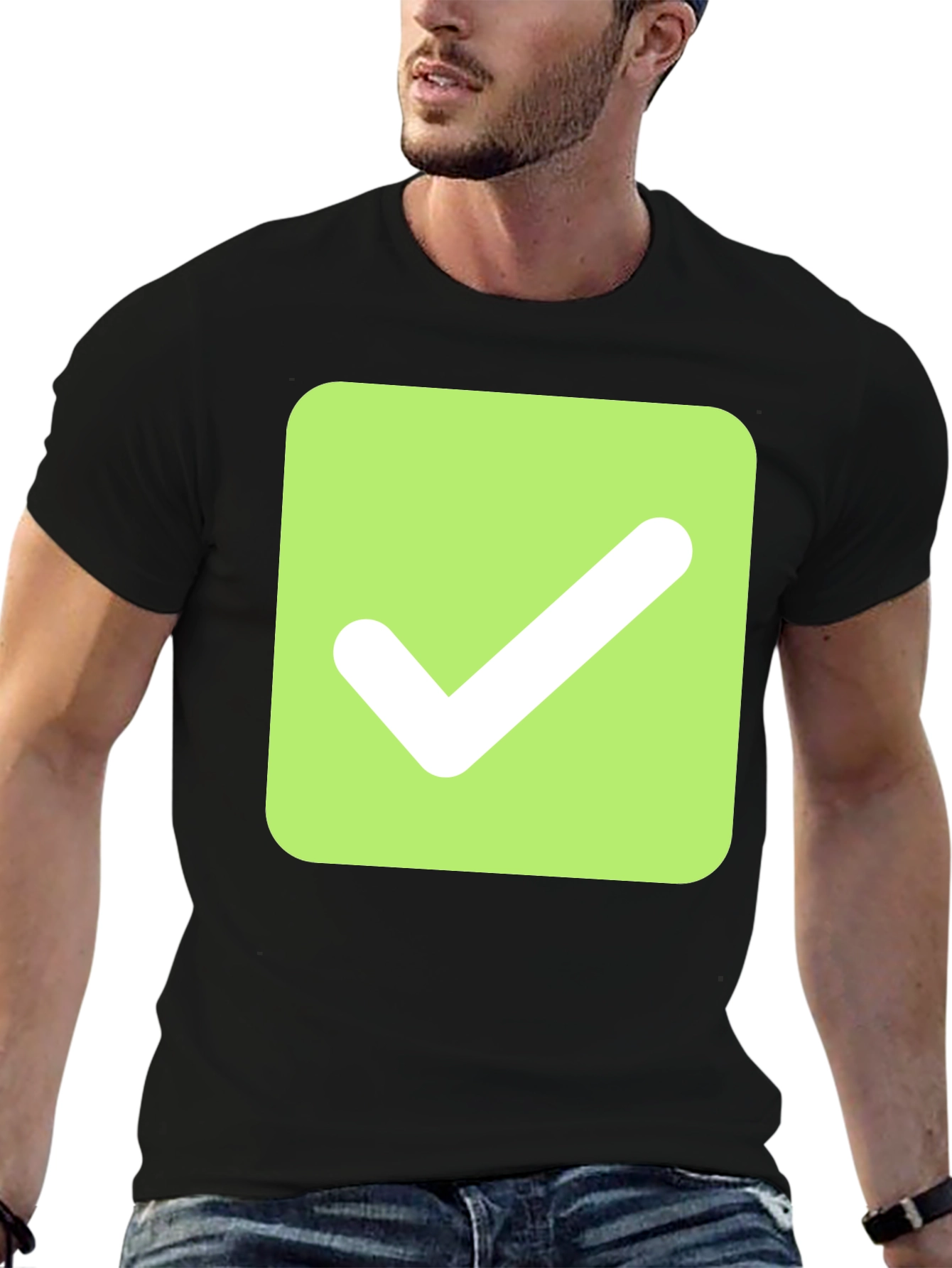 Black Checkmark Graphic Tee - Modern & Stylish view 6