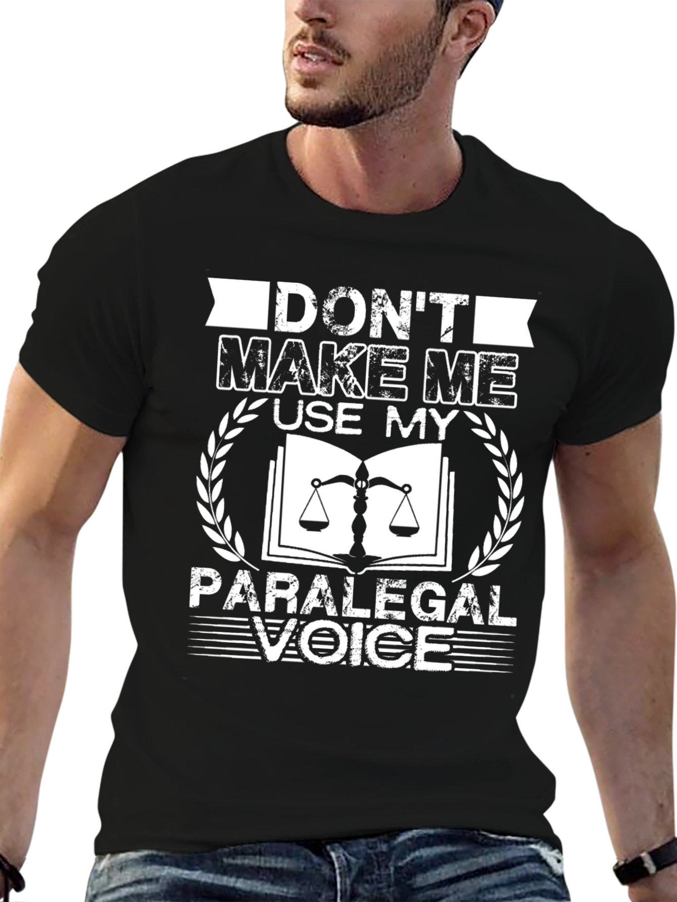 Black Don't Make Me Use My Paralegal Voice T-Shirt view 6