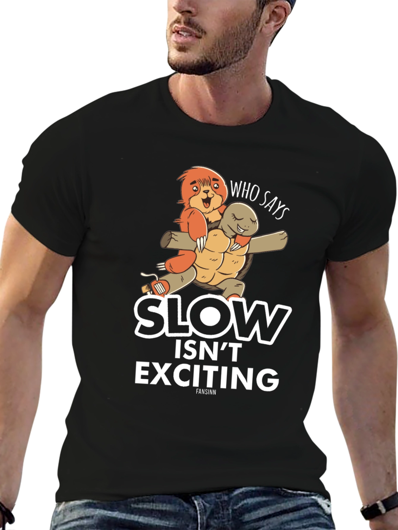 Black Slow Isn't Exciting T-Shirt view 6
