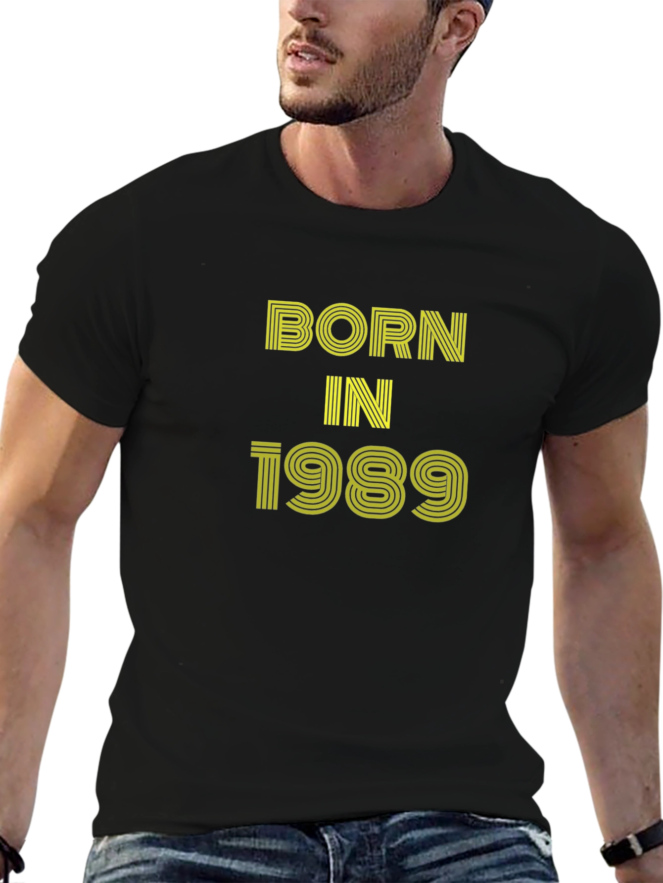 Black Born in 1989 Black Graphic Tee view 6
