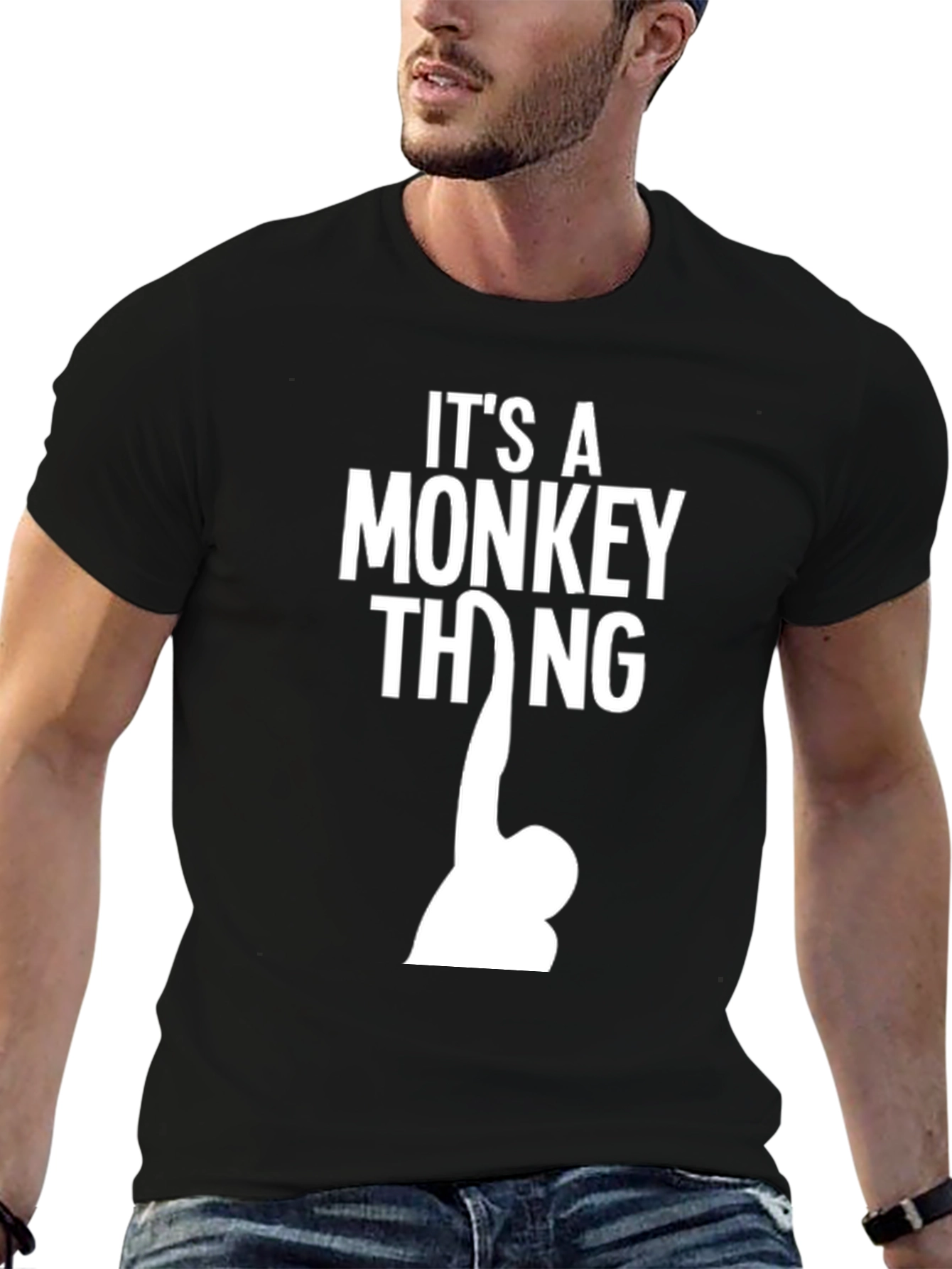 Black It's a Monkey Thing T-Shirt view 6