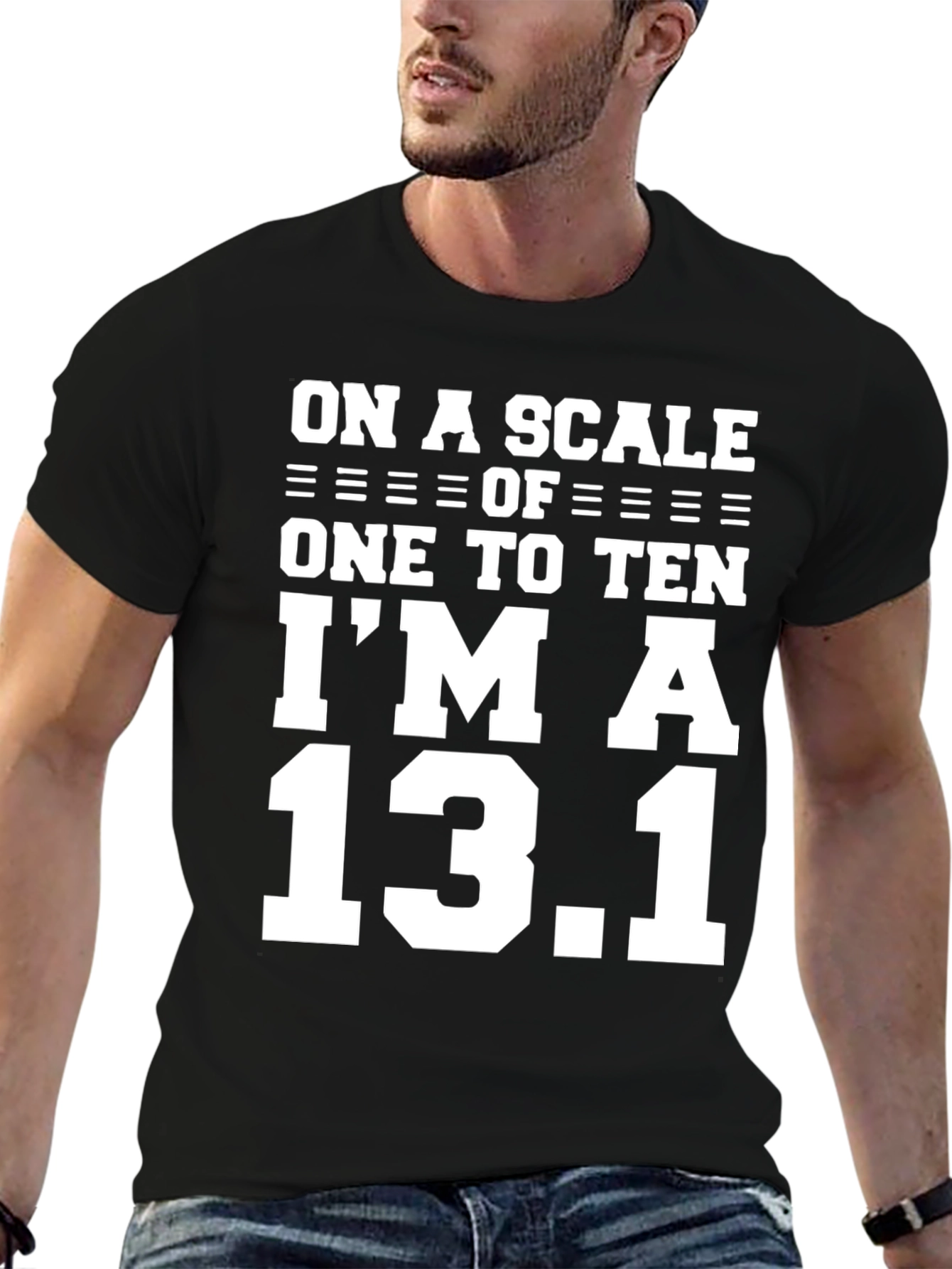 Black 13.1 Half Marathon T-Shirt - Funny Runner Tee view 6