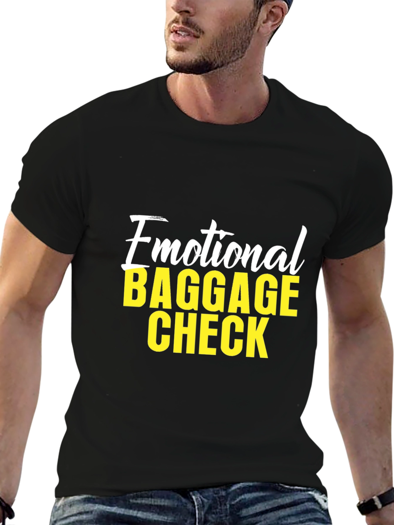Black Emotional Baggage Check Graphic T-Shirt view 6