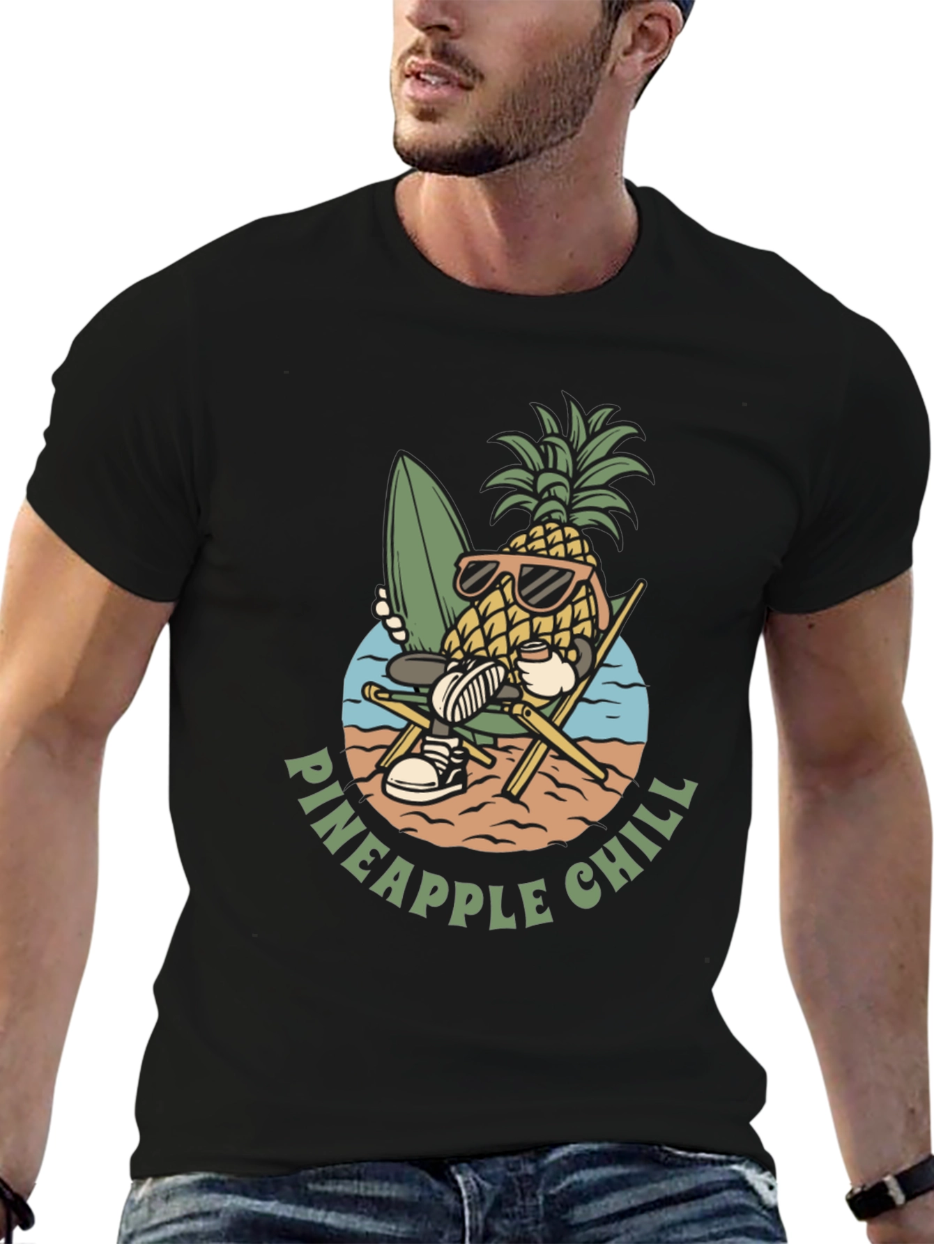 Black Pineapple Chill T-Shirt view 6
