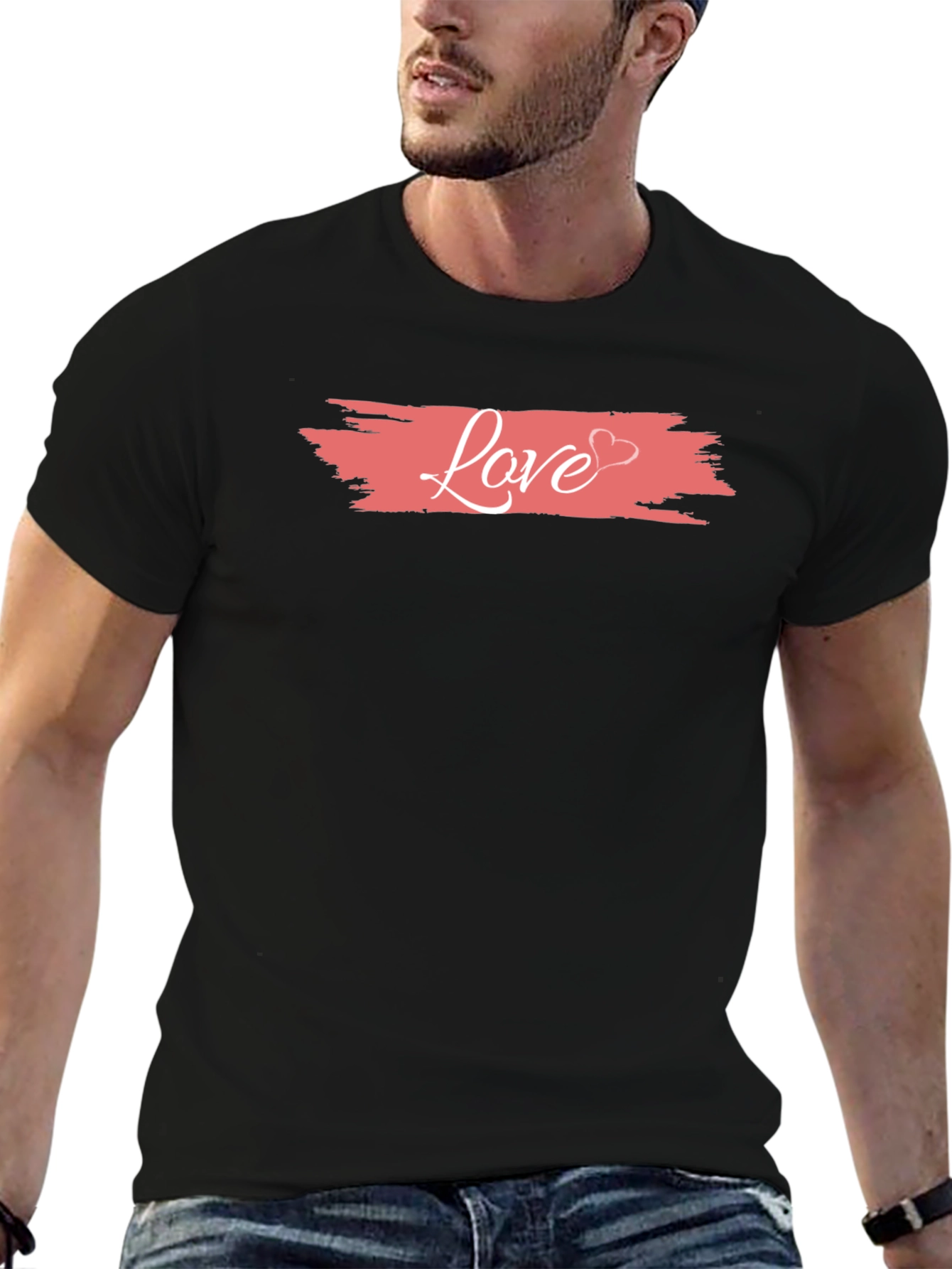 Black Love Graphic Black T-Shirt view 6