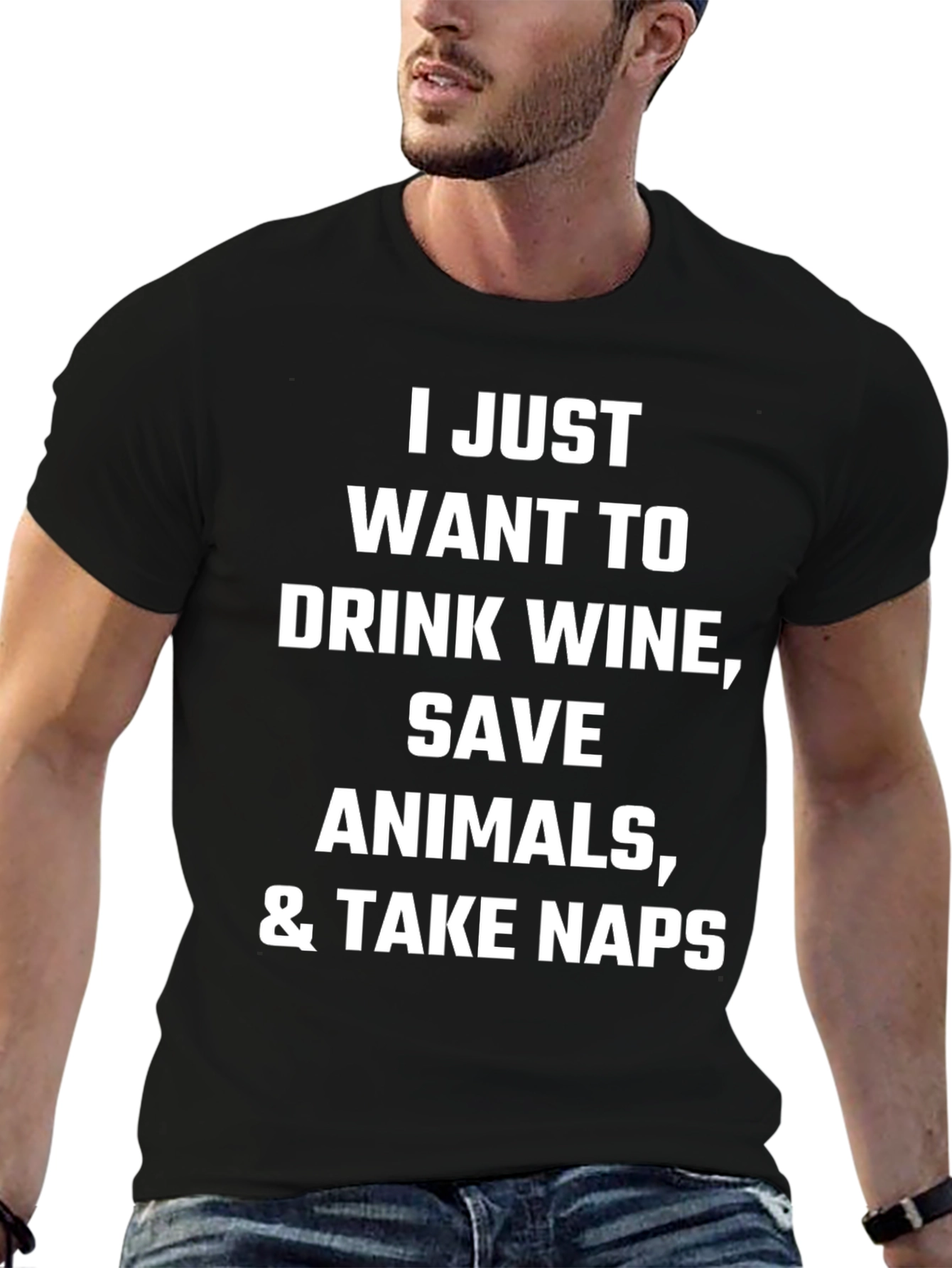 Black Wine, Animals, & Naps Graphic Tee - Unisex view 6