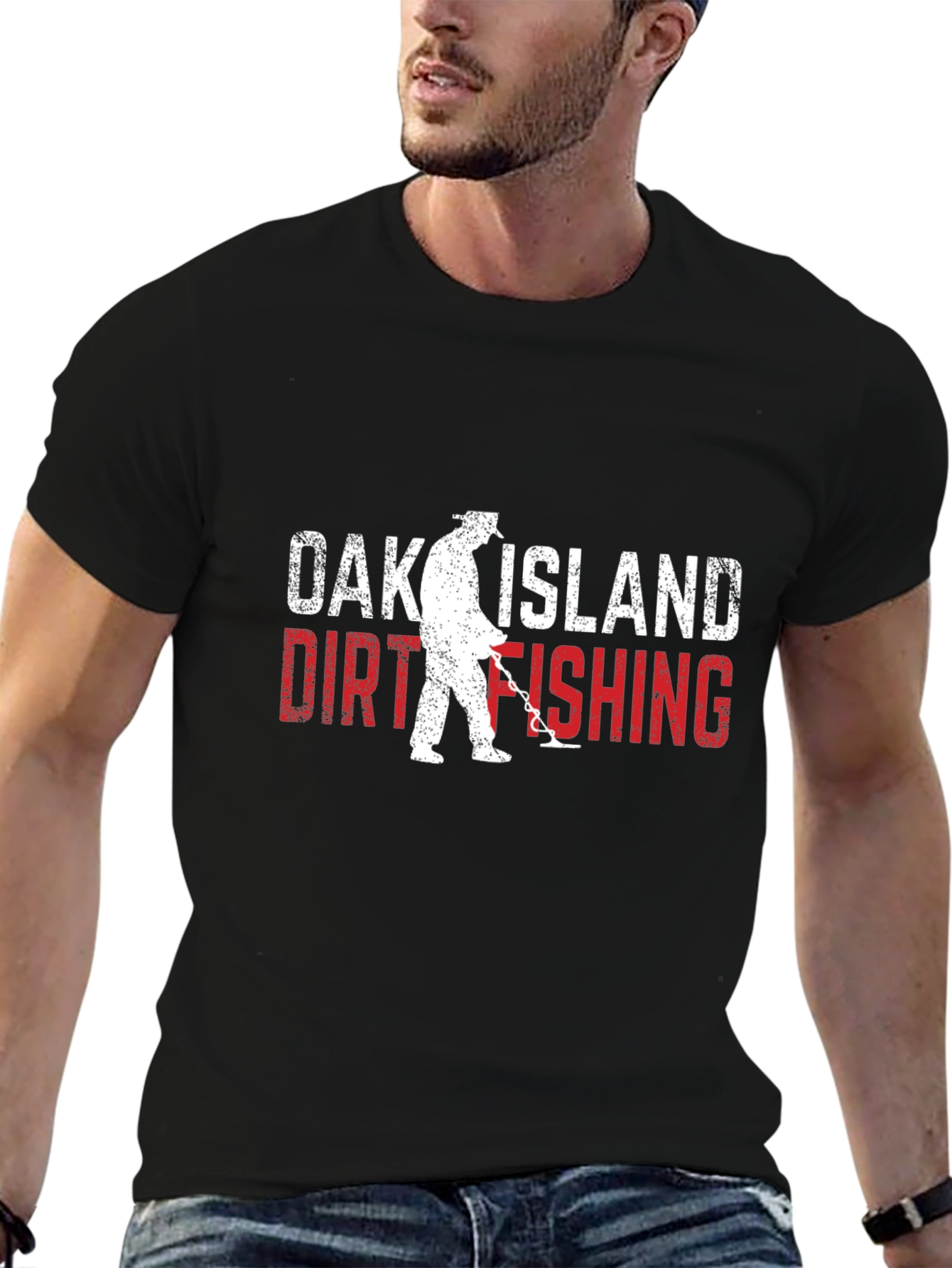 Black Oak Island Dirt Fishing T-Shirt view 6