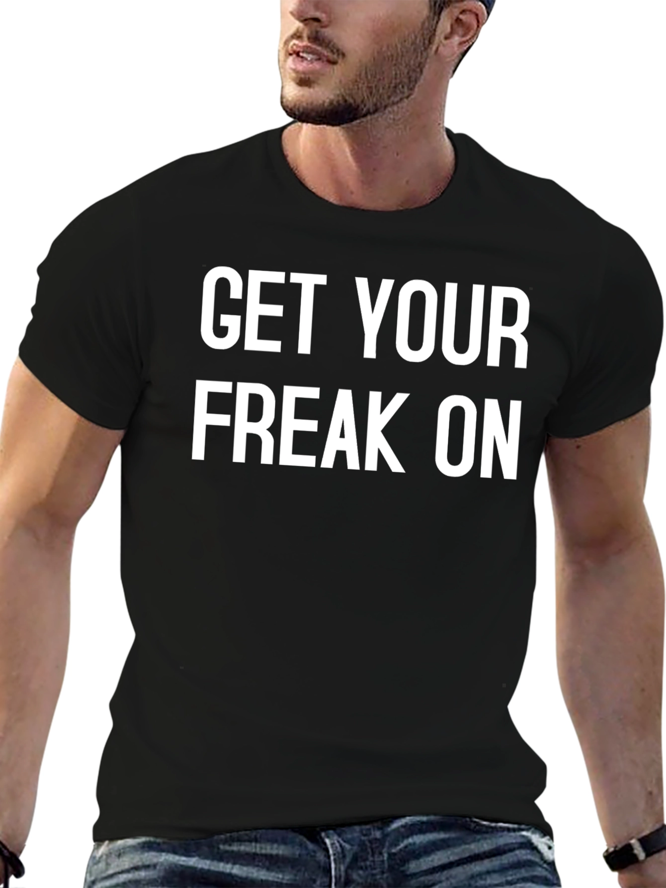 Black Get Your Freak On Graphic T-Shirt view 6